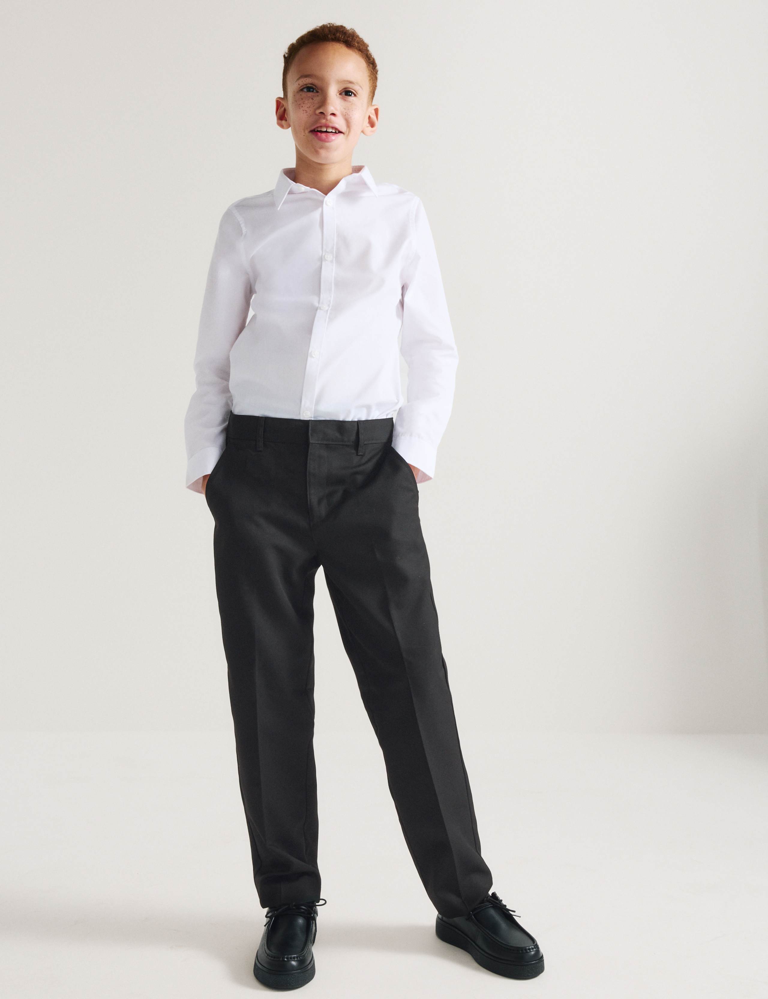 2 Pack Boys' Regular Leg School Trousers (2-18 Yrs)