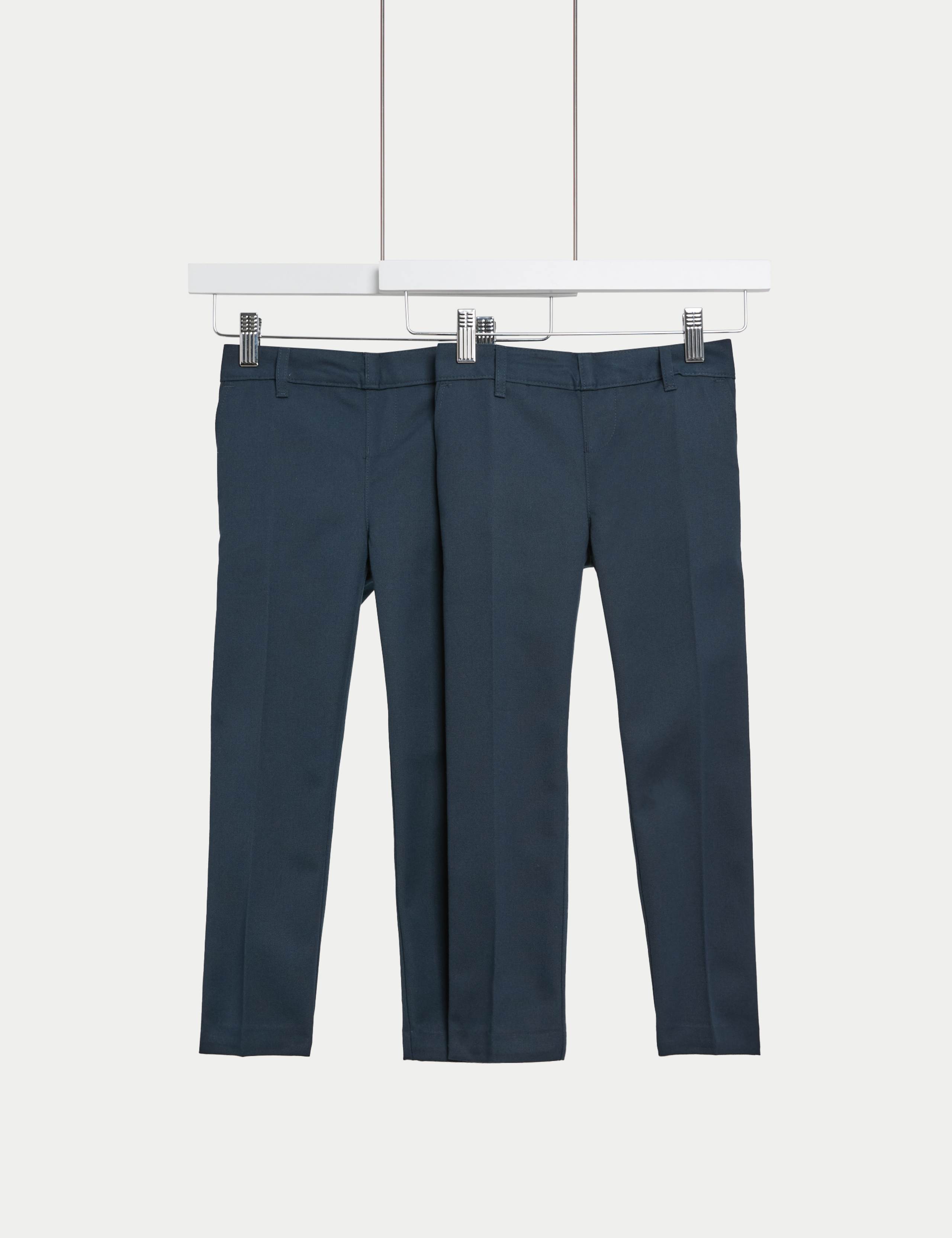 2pk Boys' Slim Leg School Trousers (2-18 Yrs)