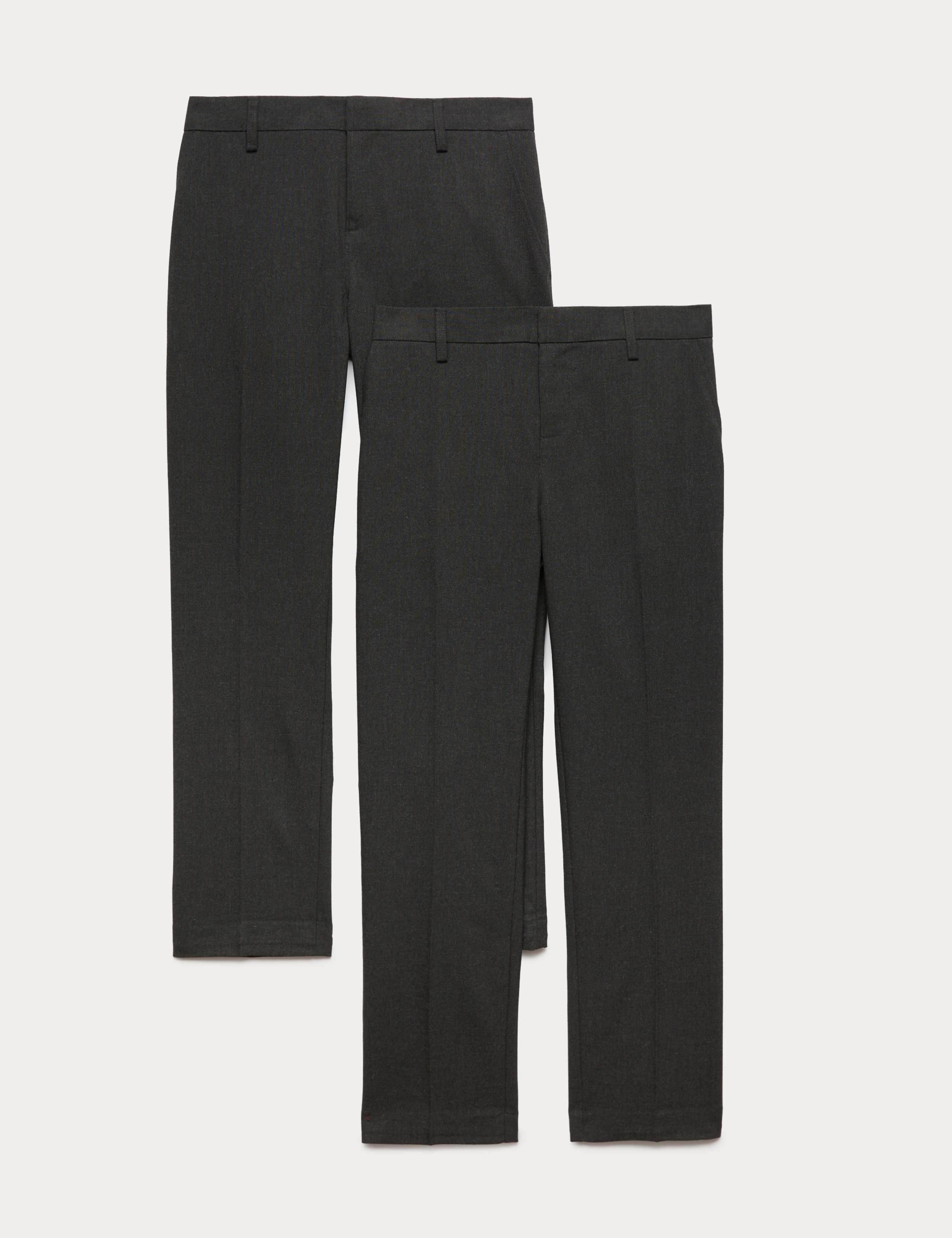 2 Pack Boys' Longer Length School Trousers (9-18 Yrs)