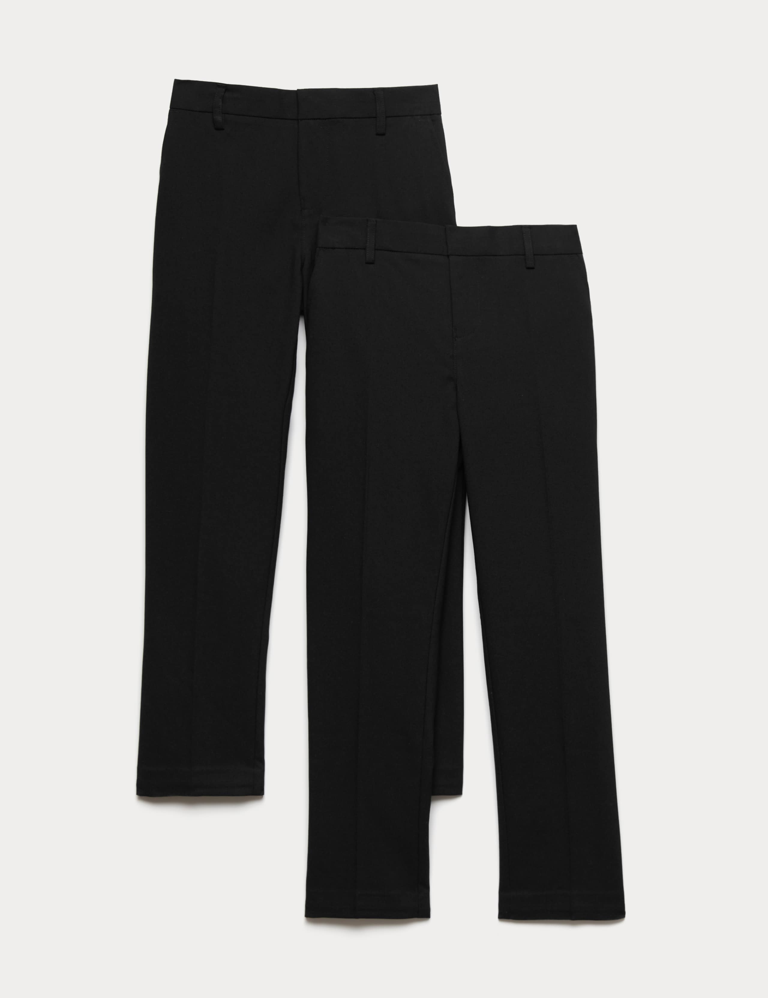 2 Pack Boys' Slim Leg Stretch Trousers (9-18 Yrs)