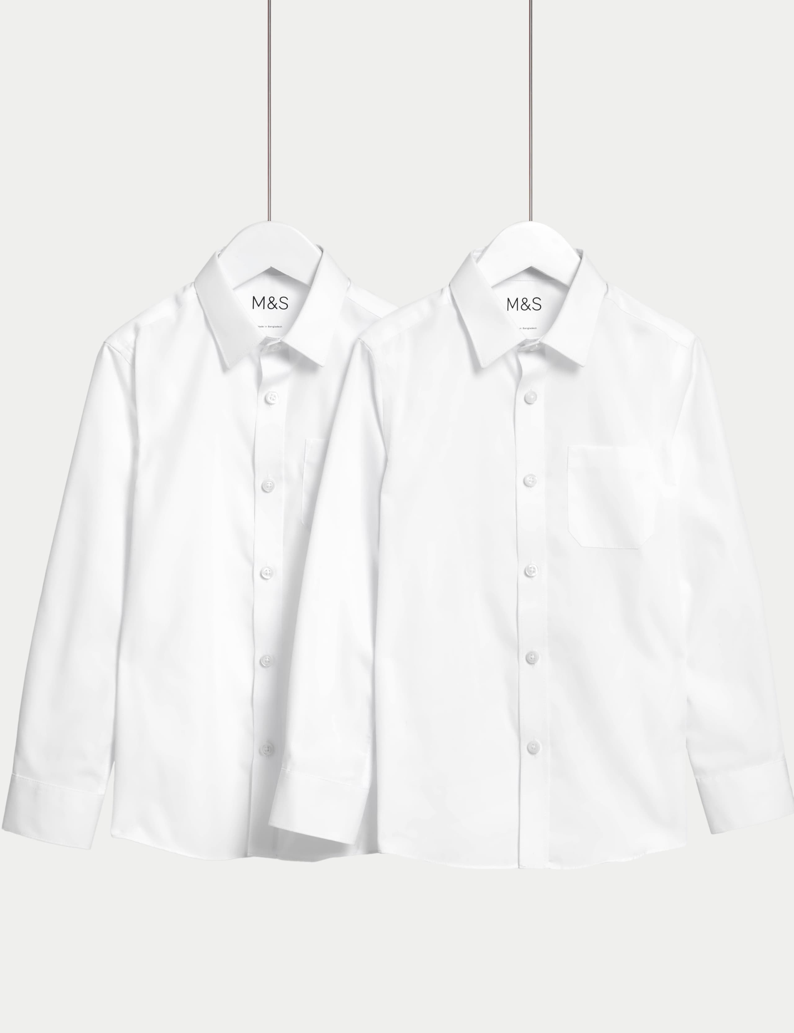 2 Pack Girls' Slim Fit Non-Iron School Shirts (2-18 Yrs)
