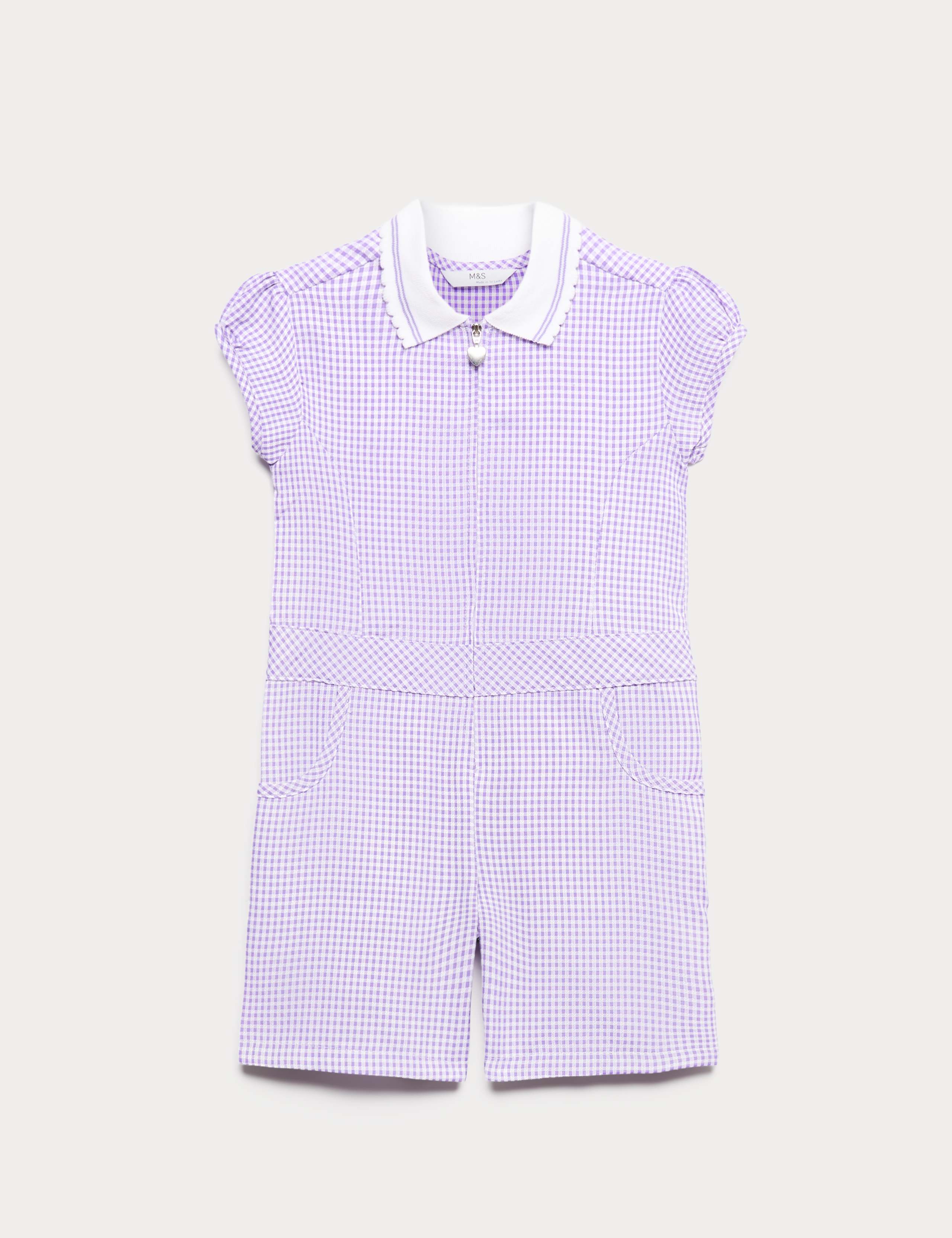 Girls' Gingham School Playsuit (2-14 Yrs)