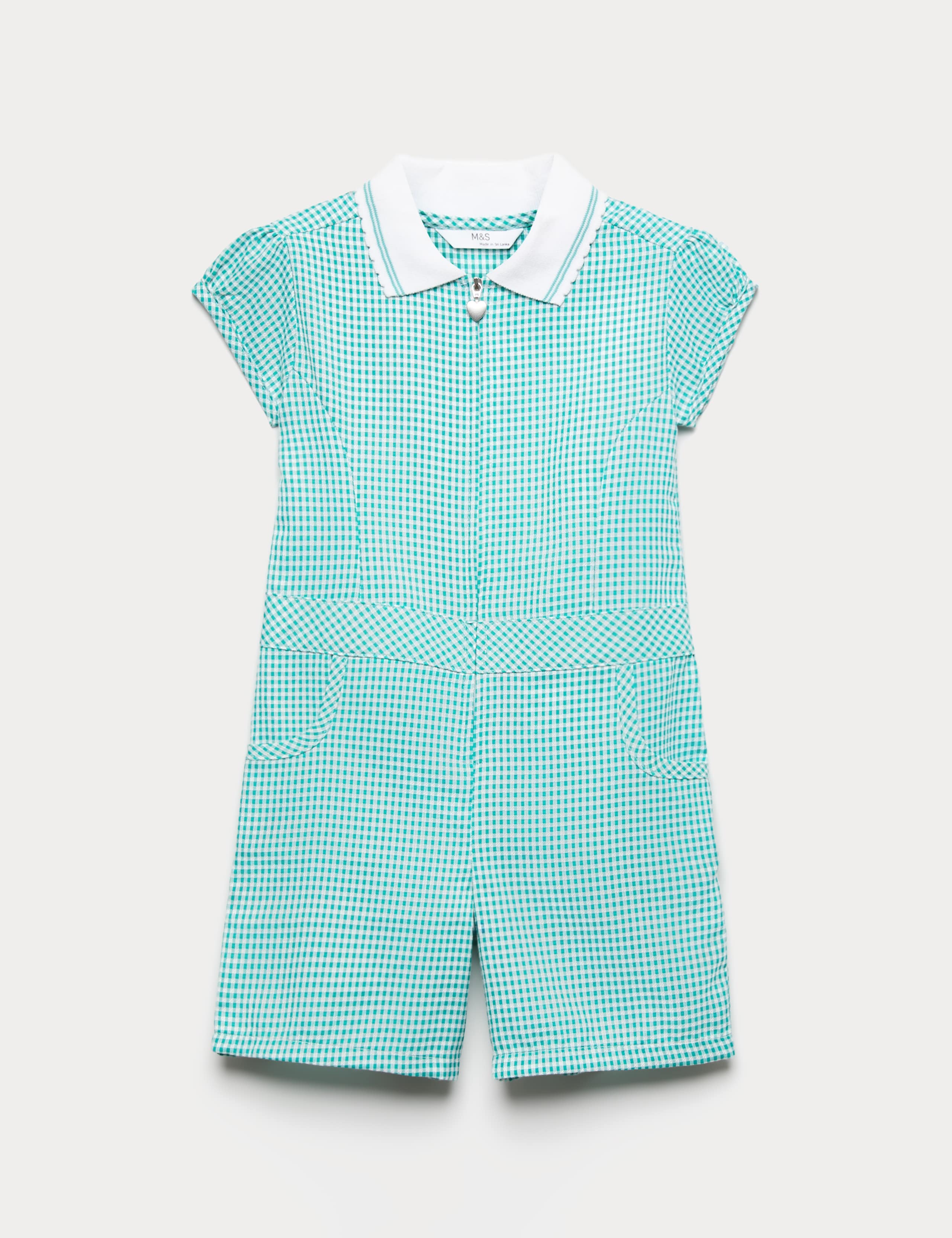 Girls' Gingham School Playsuit (2-14 Yrs)