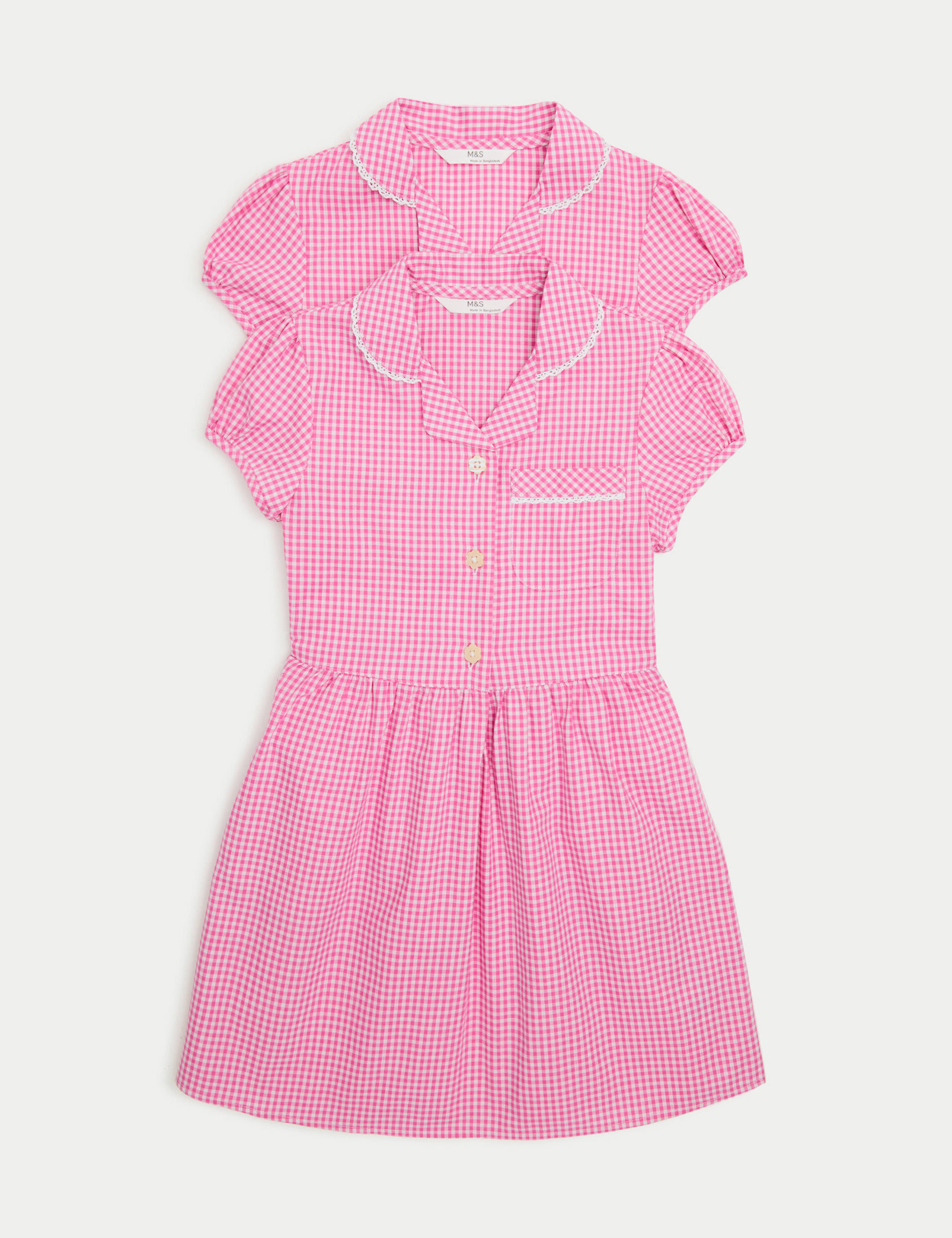 2 Pack Cotton Rich Gingham Dresses (2-14 Years)