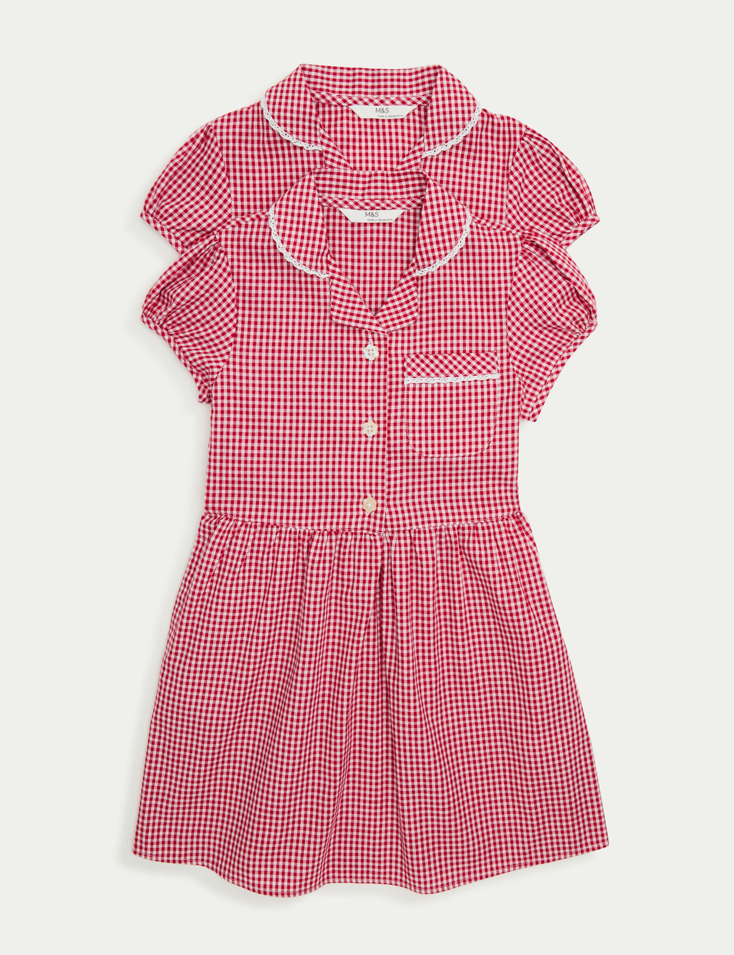 2 Pack Cotton Rich Gingham Dresses (2-14 Years)