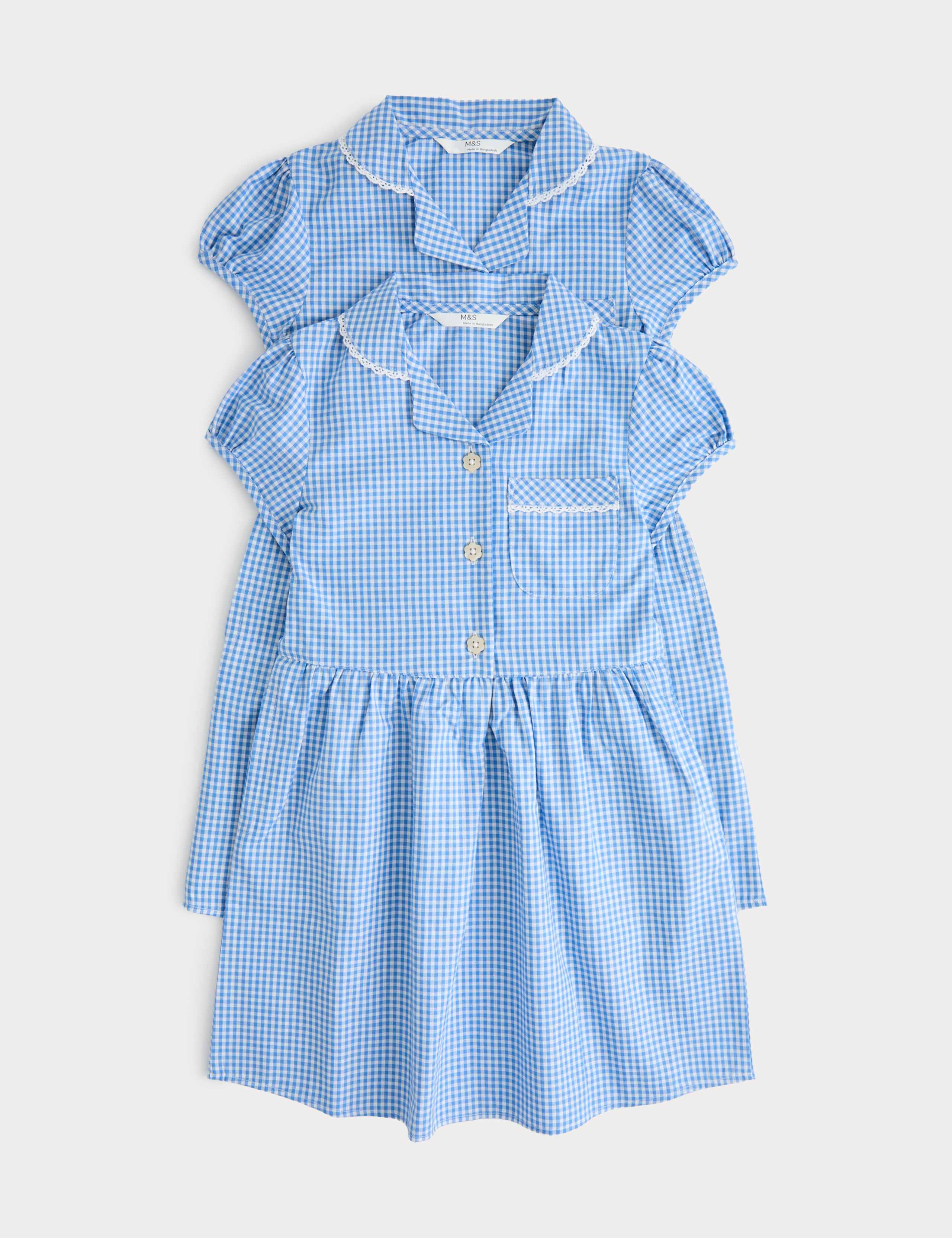 2 Pack Cotton Rich Gingham Dresses (2-14 Years)