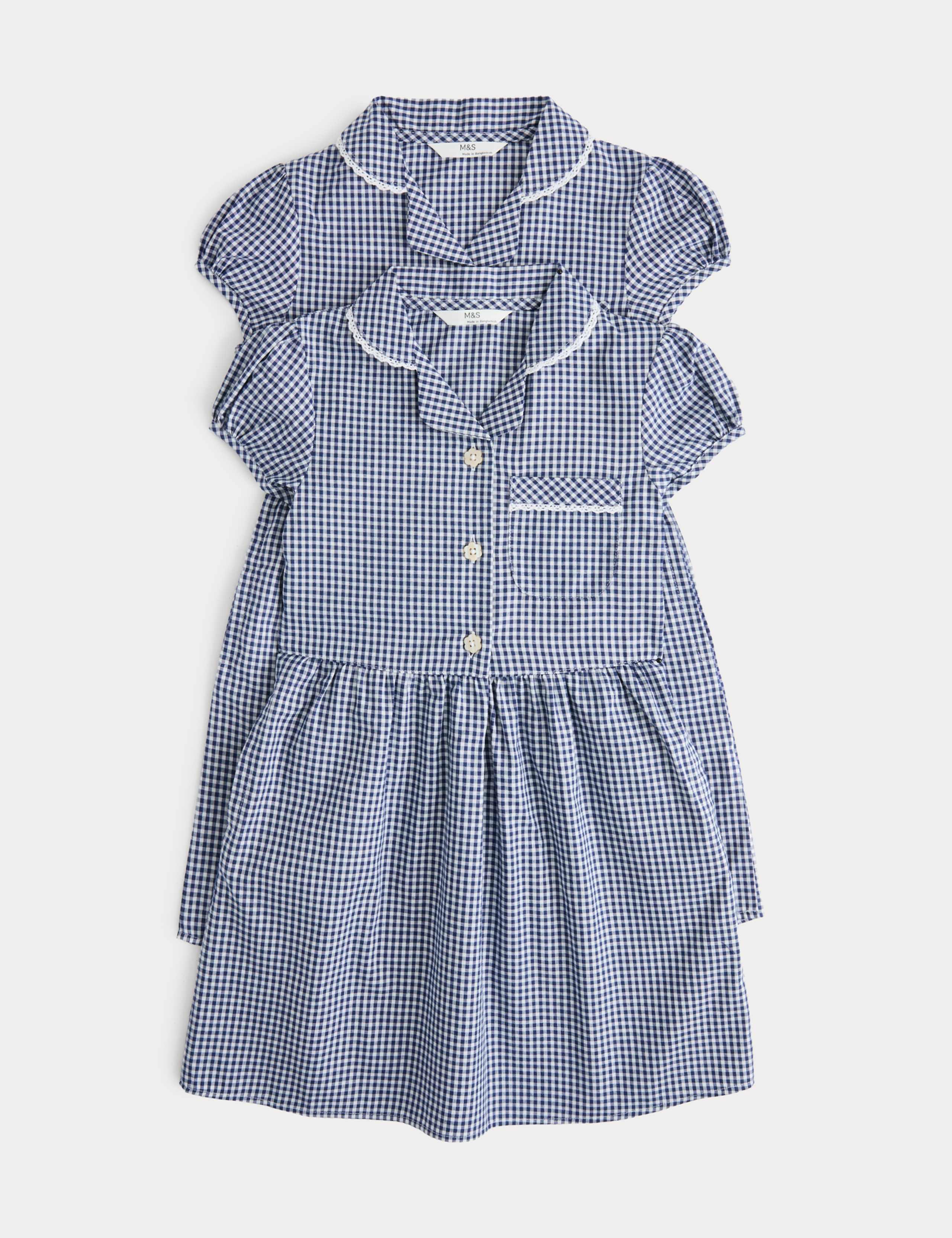 2 Pack Cotton Rich Gingham Dresses (2-14 Years)