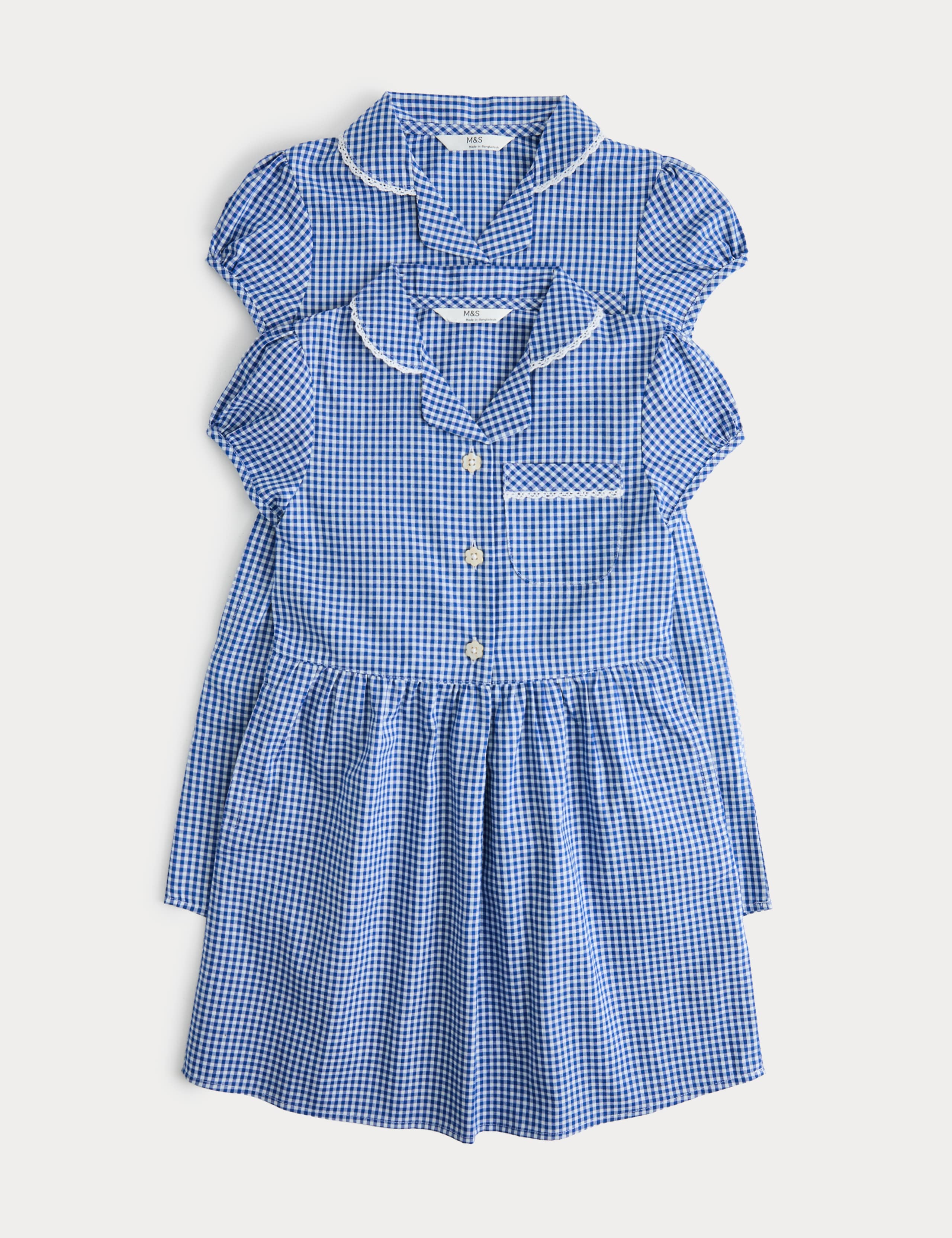 2 Pack Cotton Rich Gingham Dresses (2-14 Years)