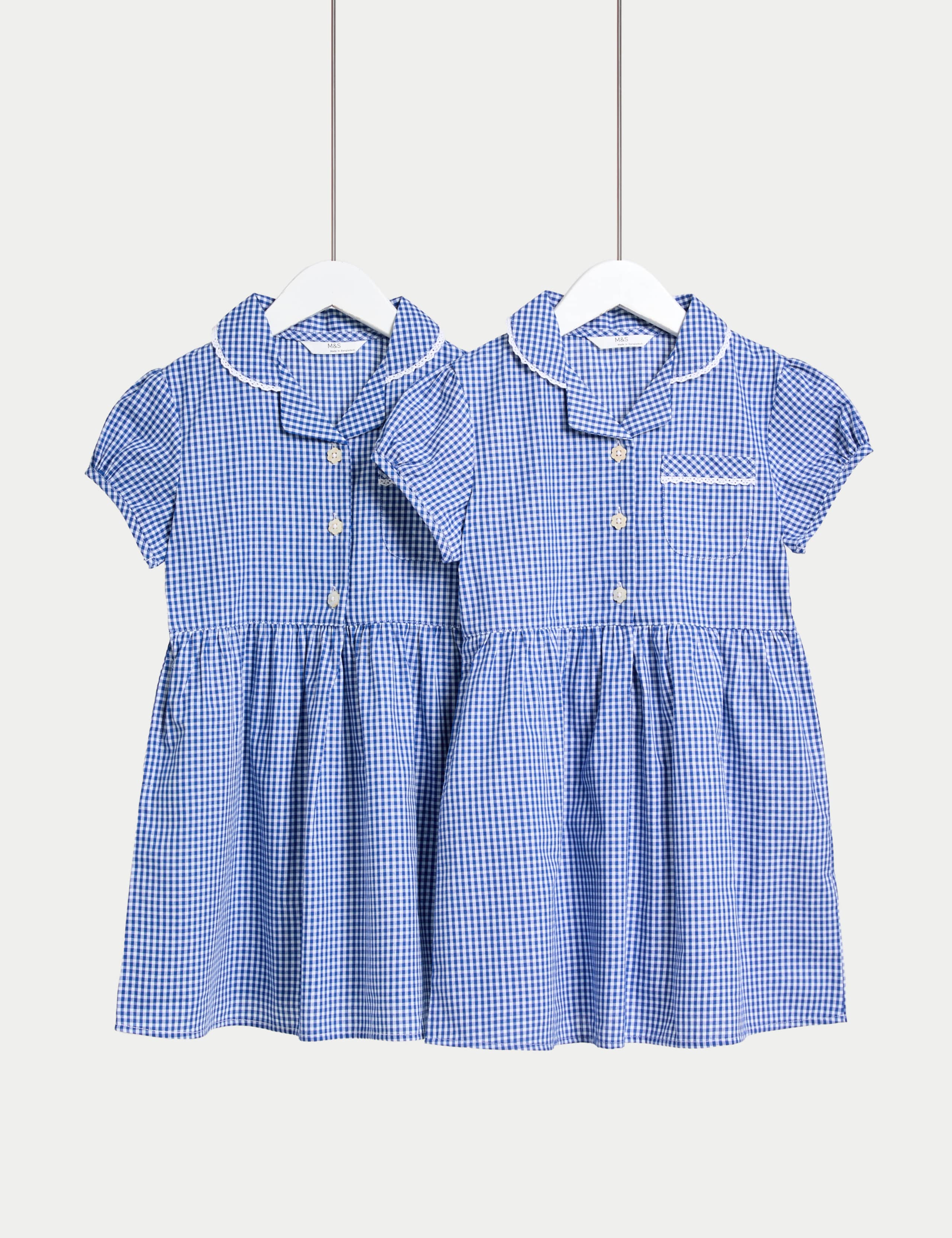 2pk Girls' Plus Fit Gingham School Dresses (2-15 Yrs)