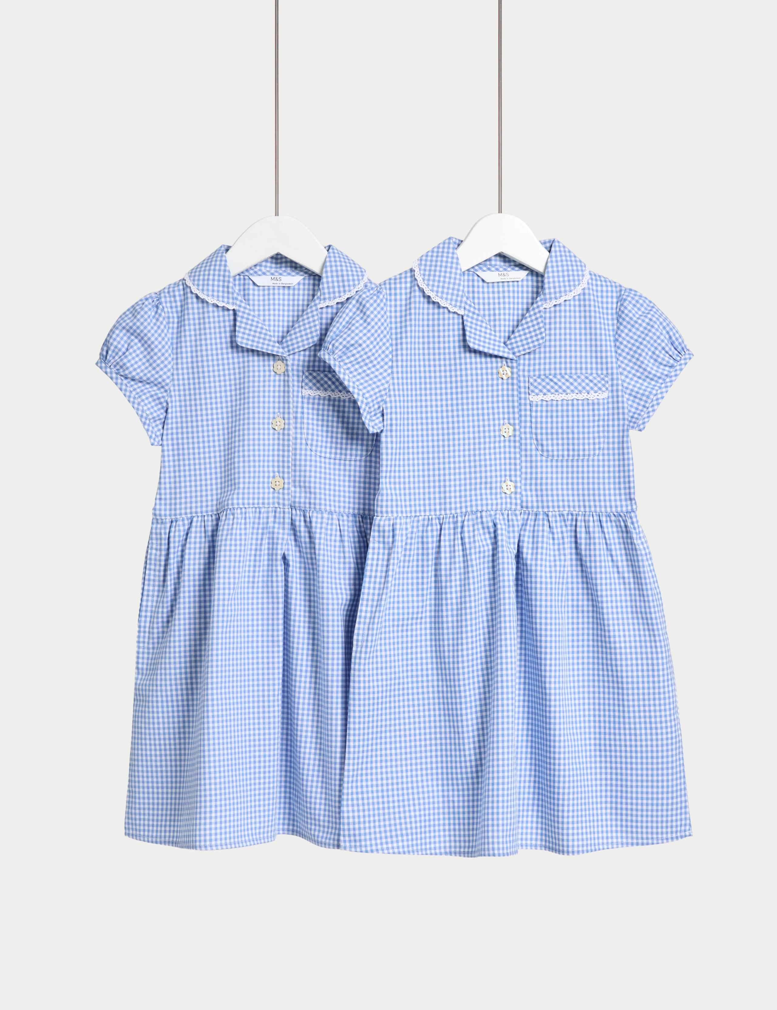 2pk Girls' Cotton Rich School Dresses (2-14 Yrs)