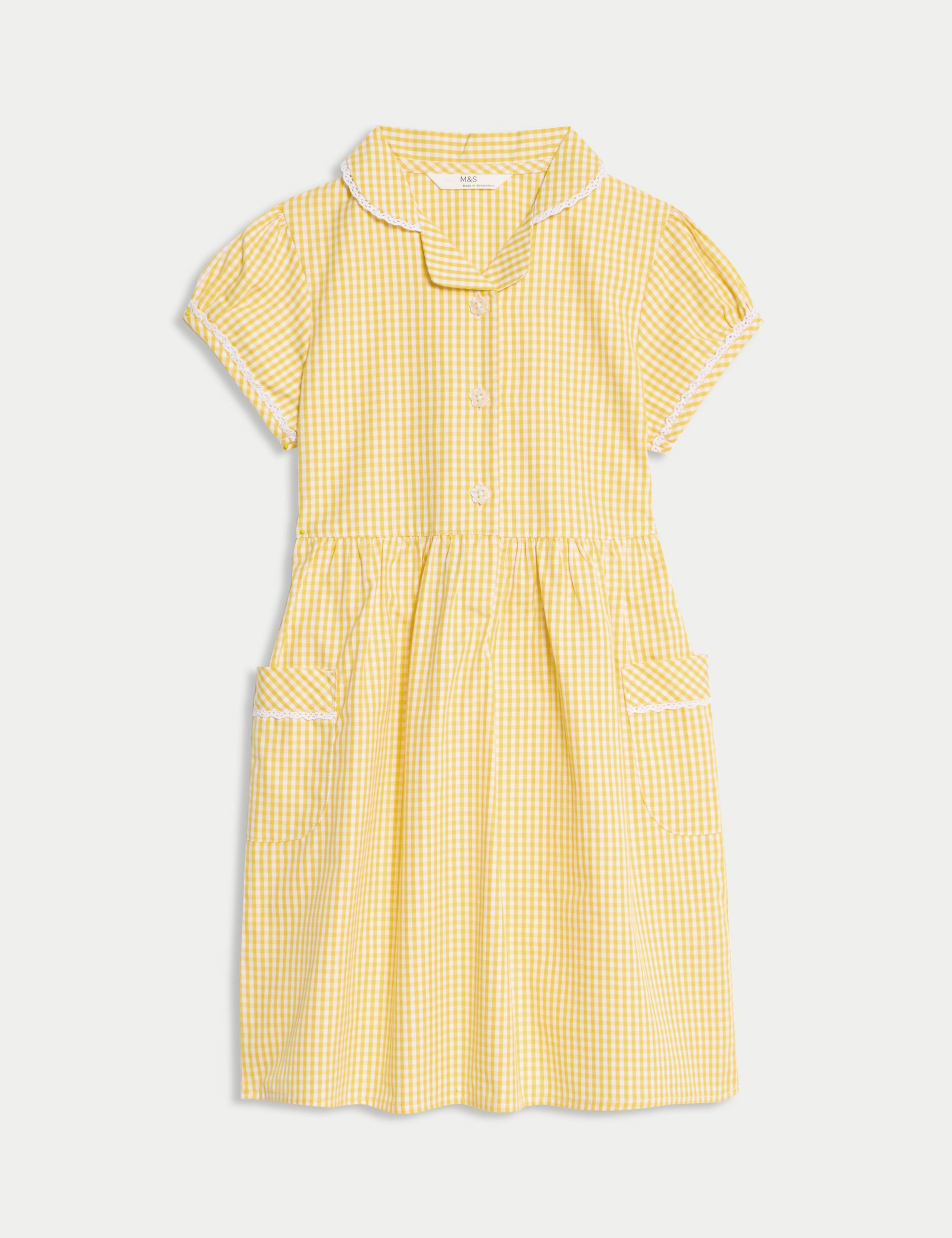 Pure Cotton Gingham School Dress (2-14 Yrs)