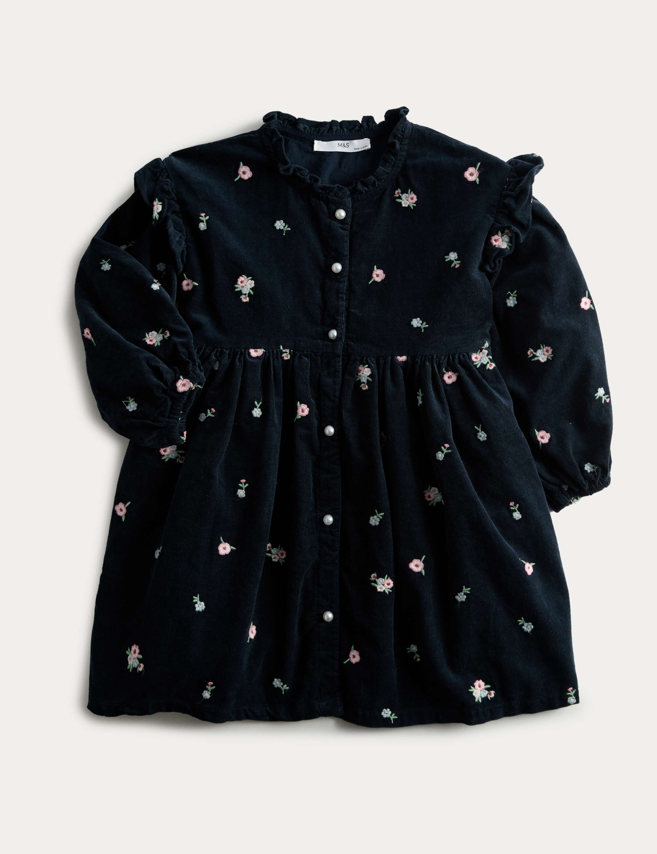 Pure Cotton Embroidered Corduroy Dress (1-8 Yrs)