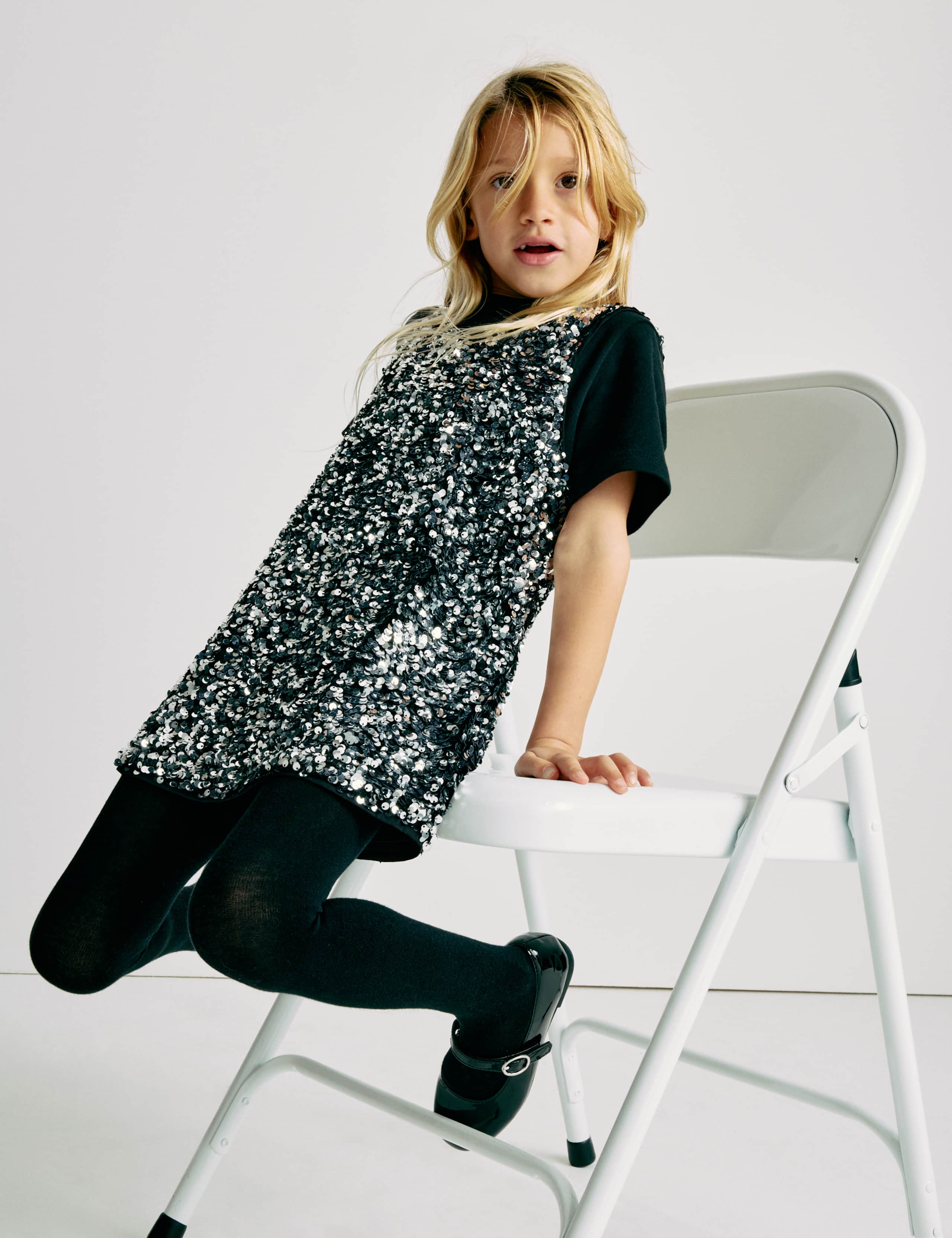 2 Piece Sequin Pinafore and T-Shirt (2-10 Yrs)