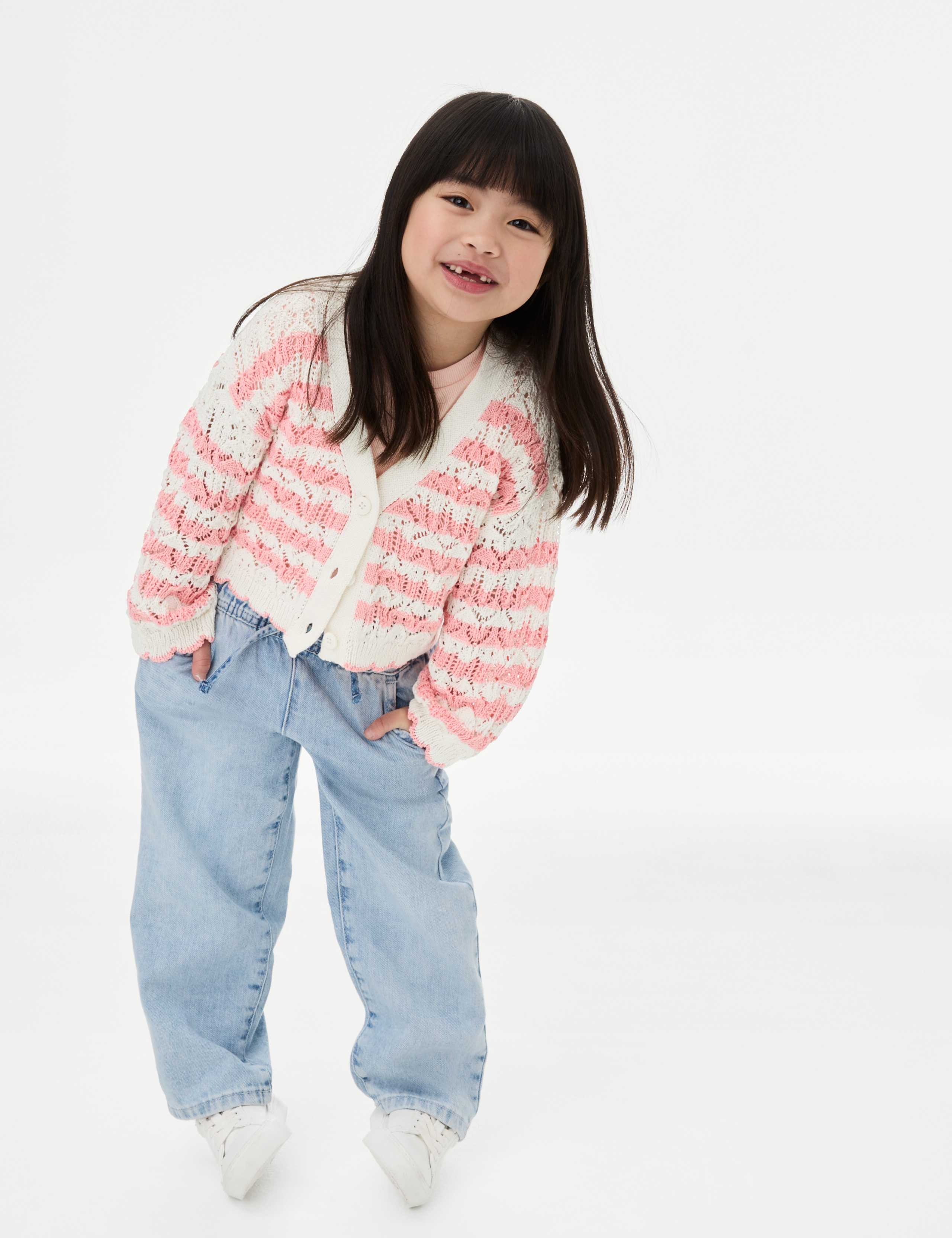 Cotton Blend Striped Cardigan (2-8 Yrs)