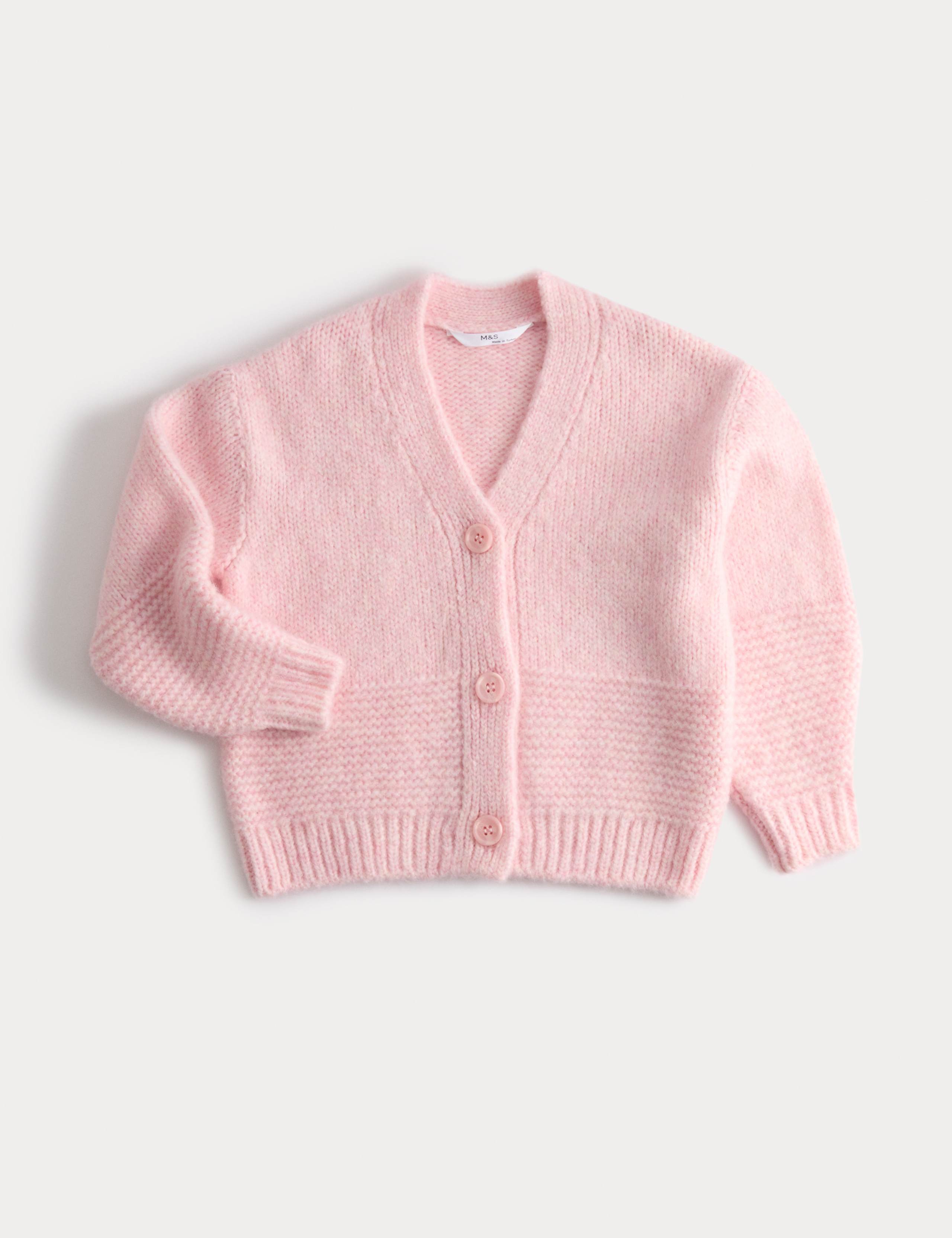 Chunky Knit V-Neck Textured Cardigan (2-10 Yrs)