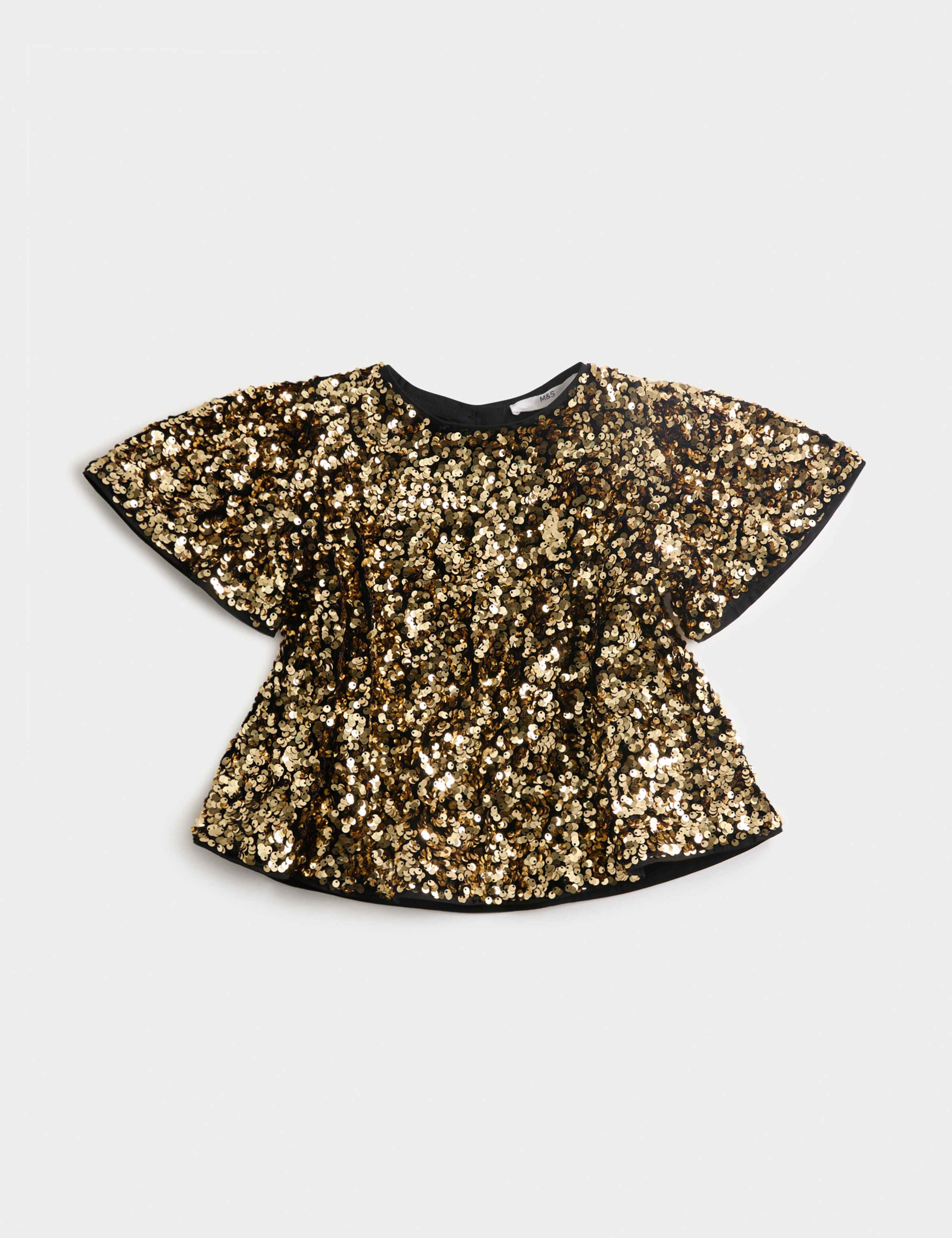 Sequin Flutter Sleeve Top (2-10 Yrs)