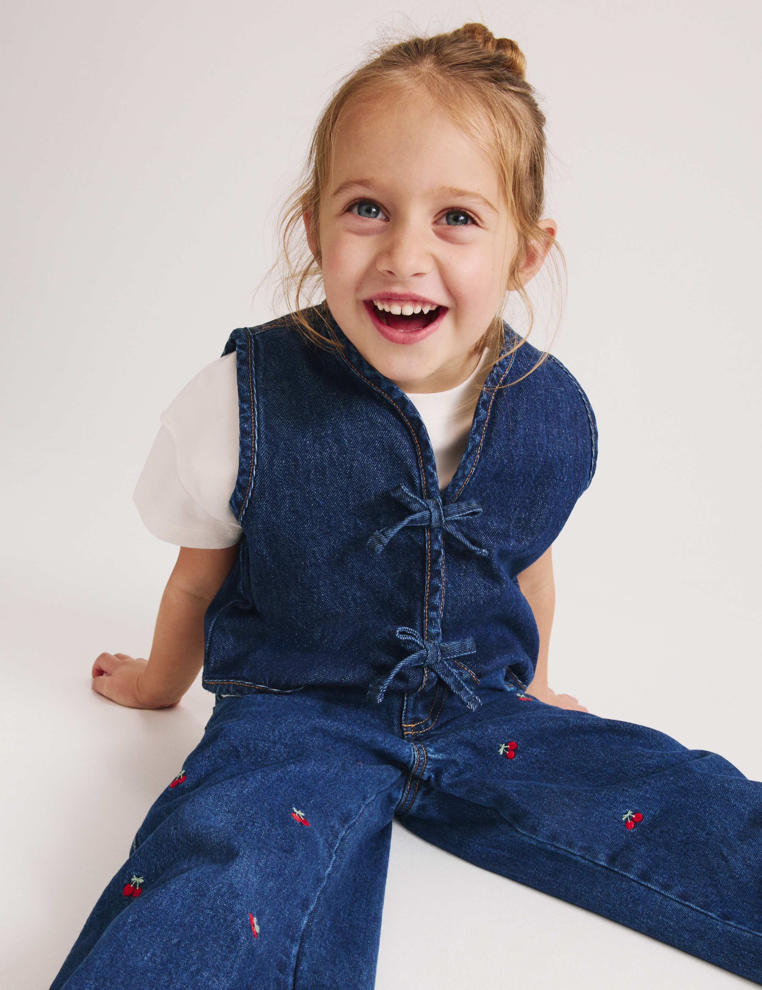 Tie Front Denim Waistcoat (2-10 Yrs)