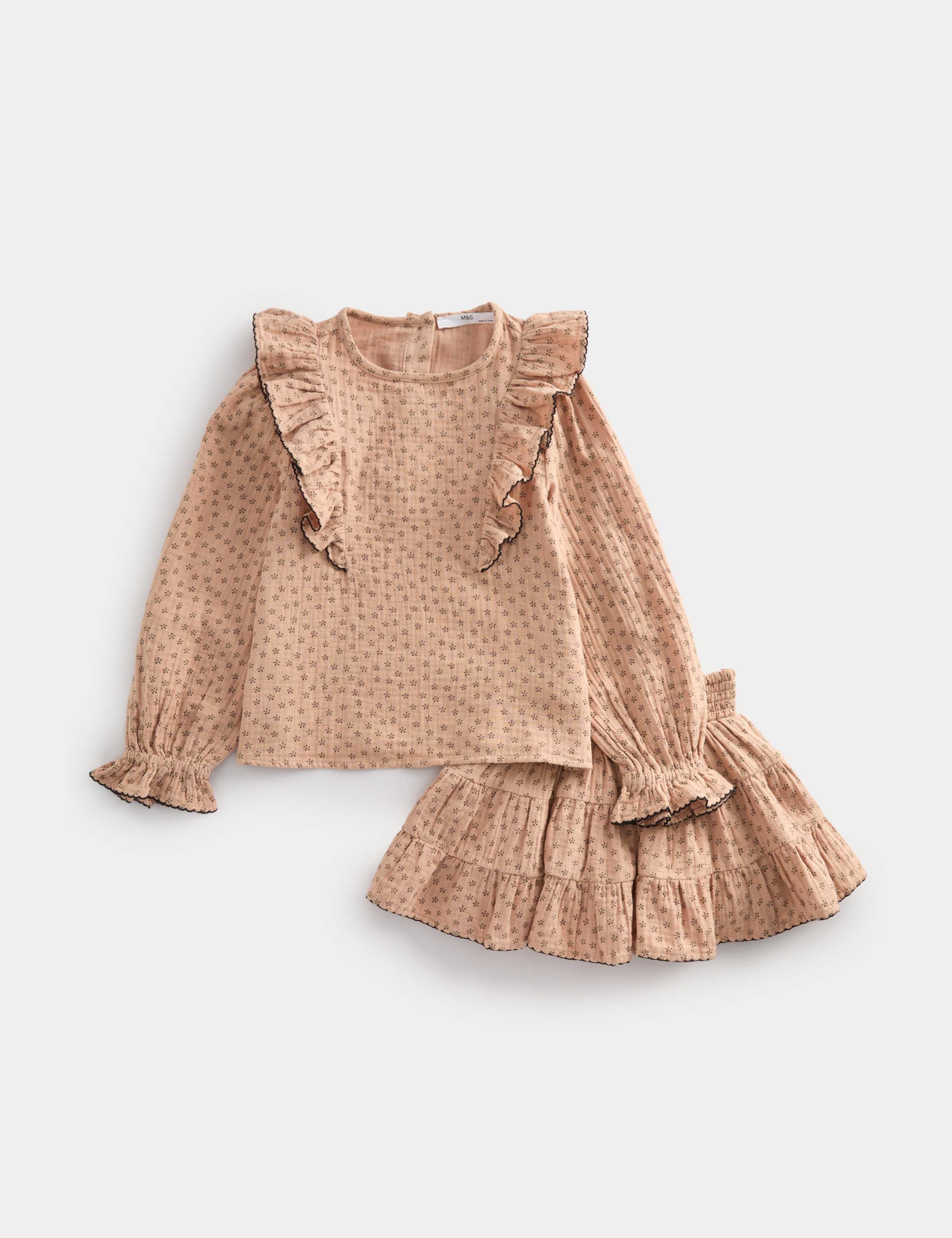 2 Piece Pure Cotton Ditsy Skirt Outfit (1-8 Yrs)