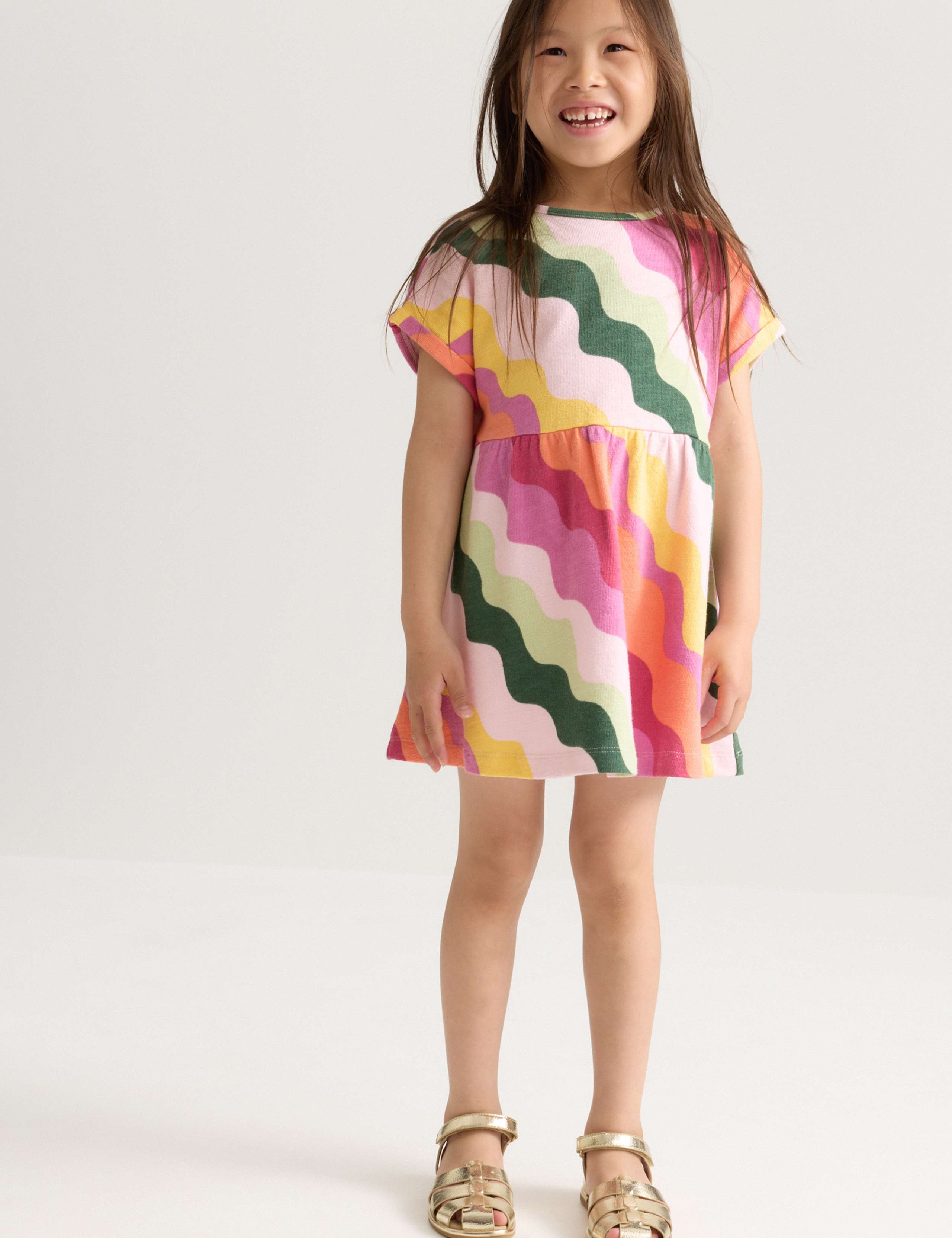 Pure Cotton Striped Dress