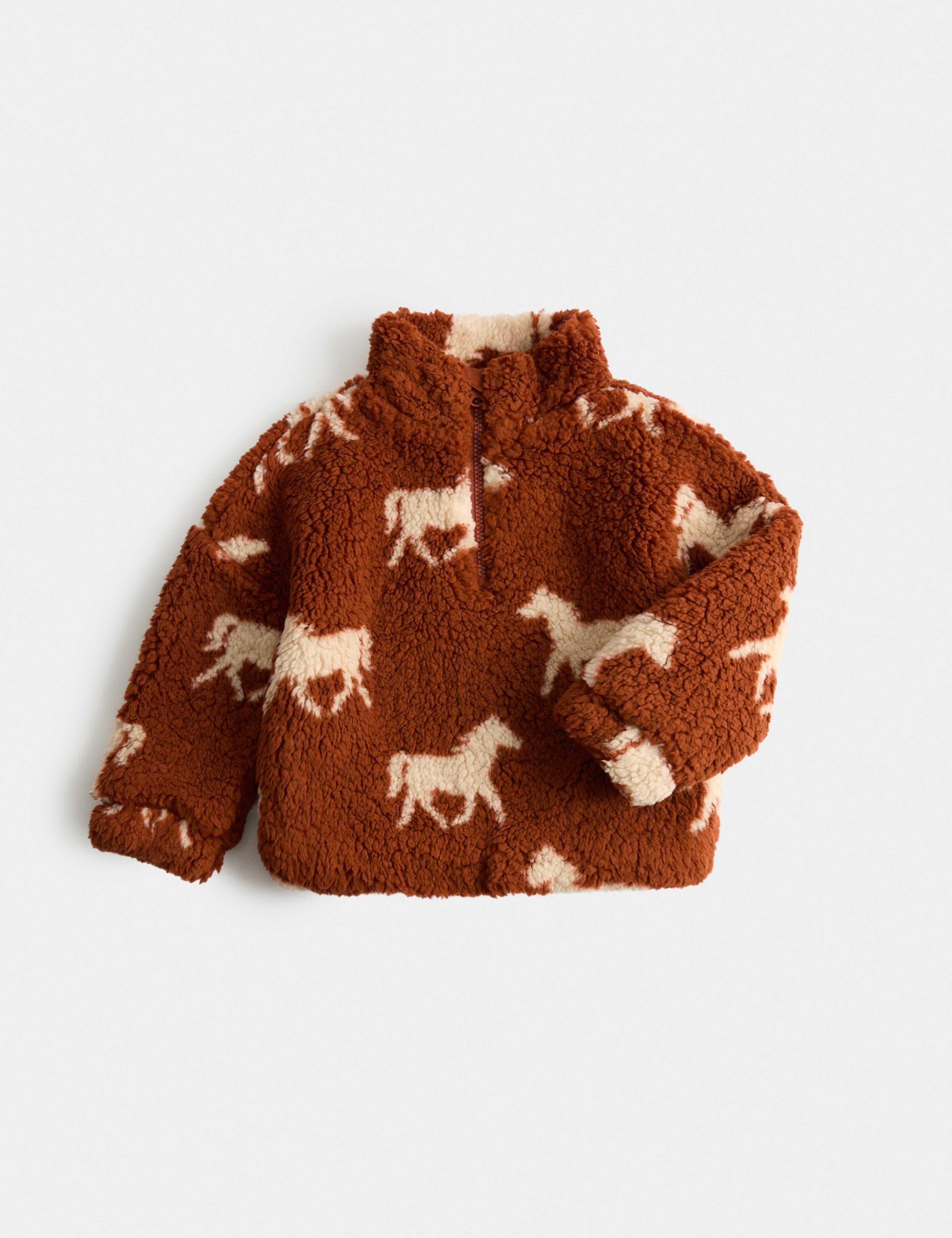 Horse Print Borg Jacket (2-10 Yrs)