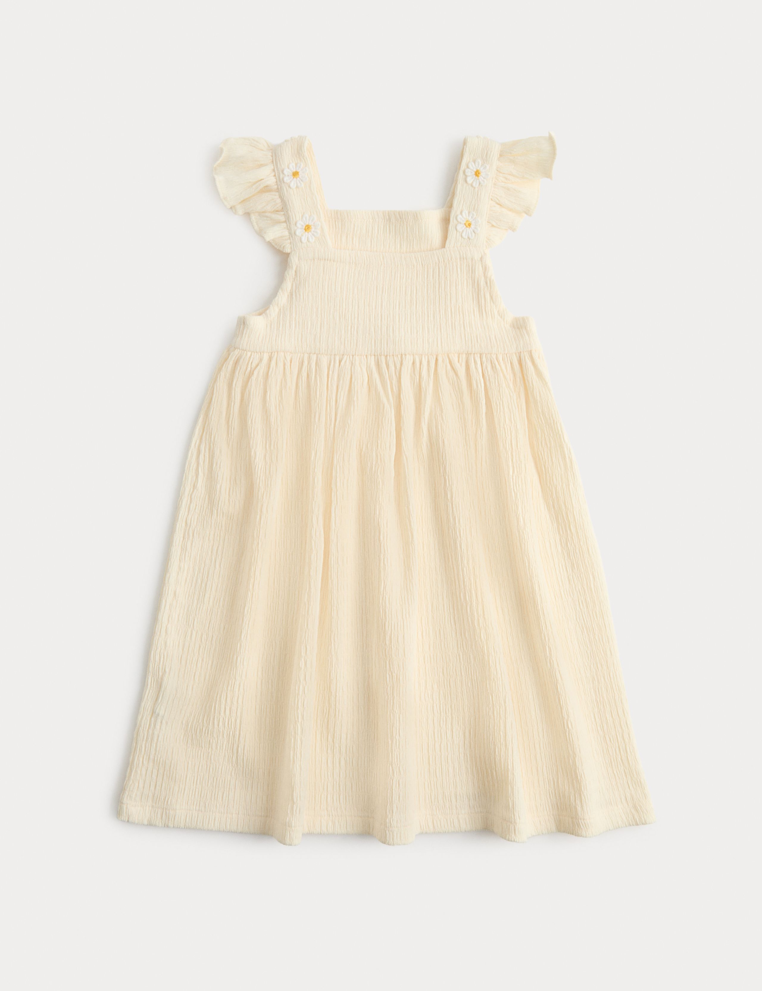 Embroidered Textured Frill Detail Dress (2-8 Years)