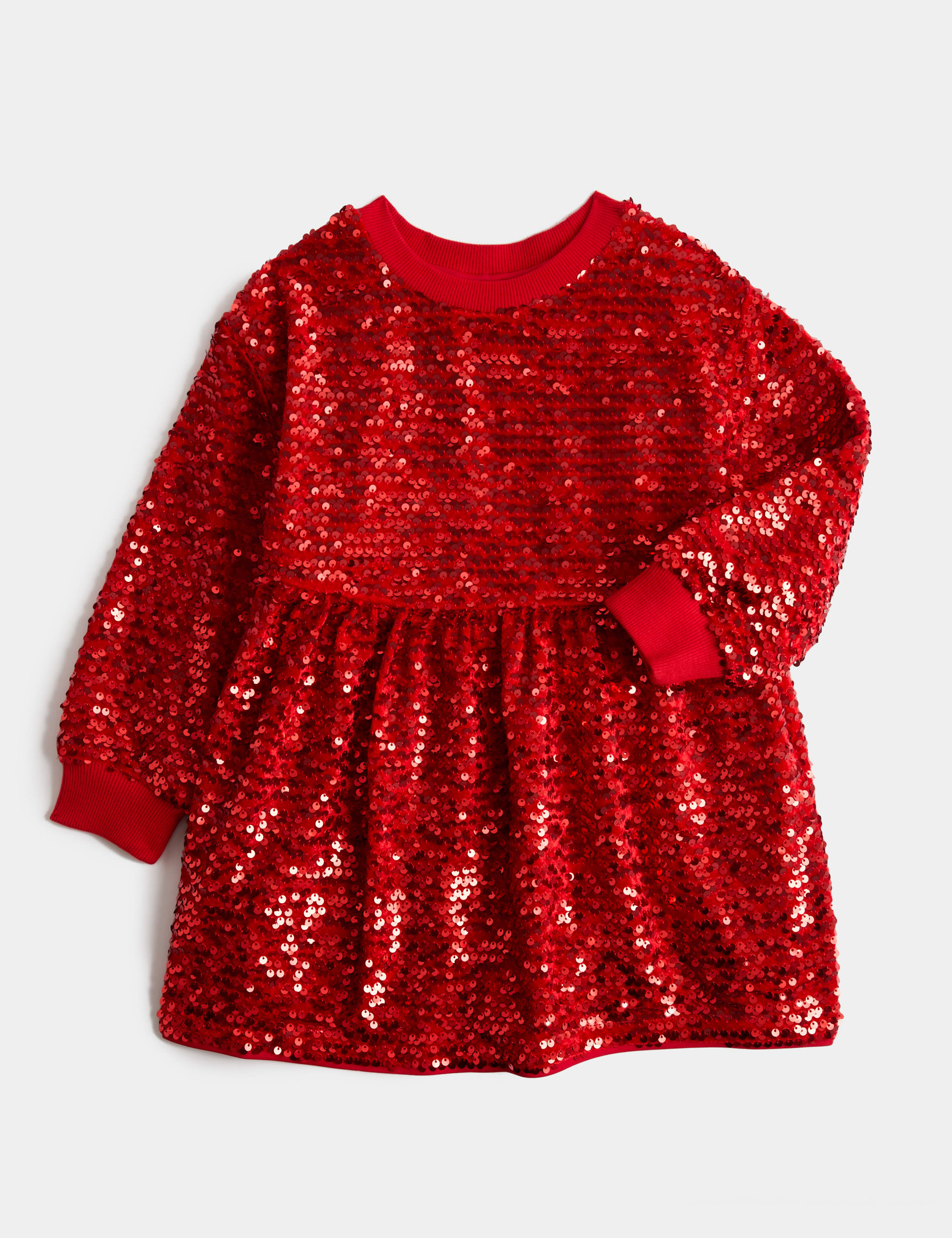 Sequin Round Neck Sweatshirt Dress (2-10 Yrs)