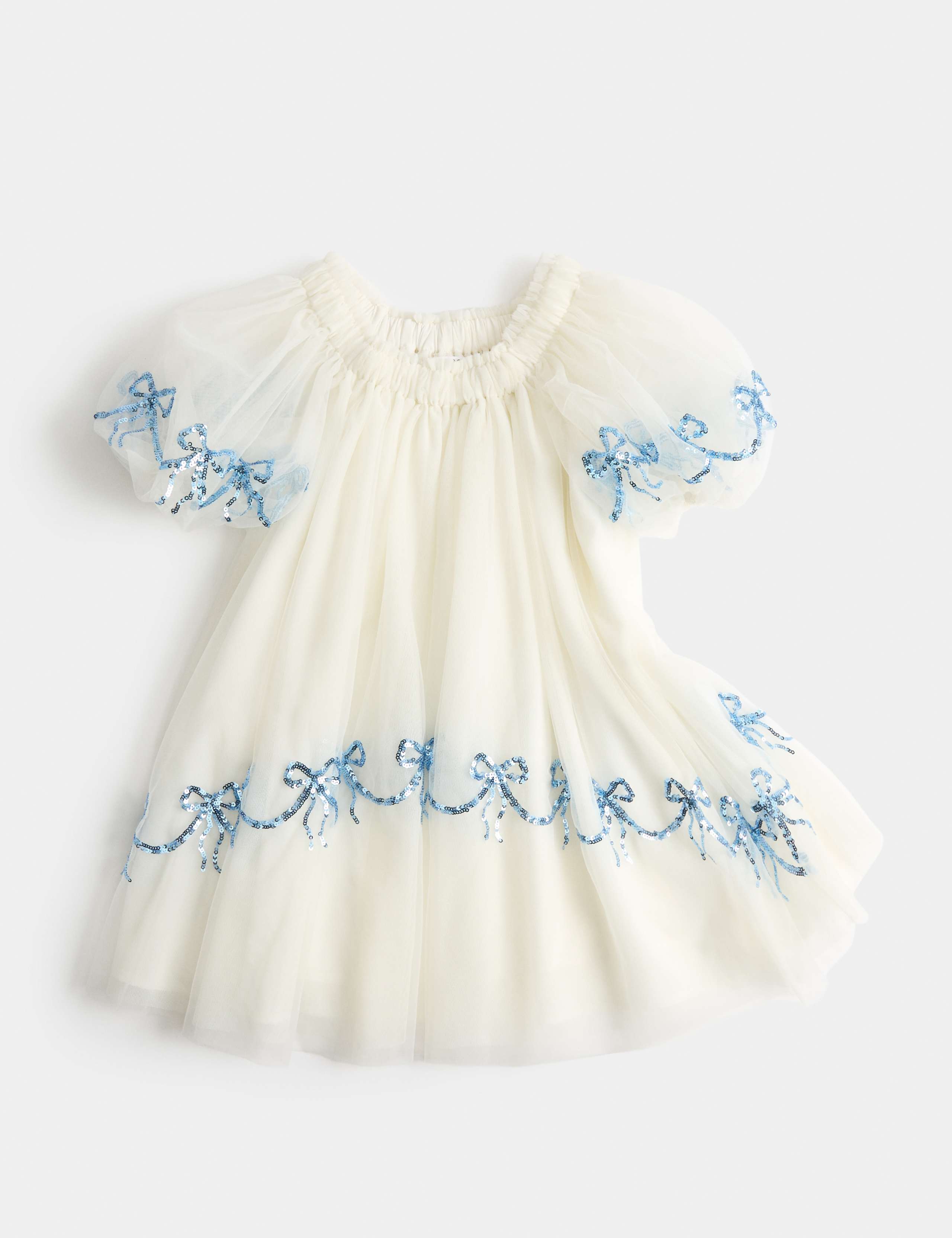 Sequin Bow Mesh Dress (2-10 Yrs)