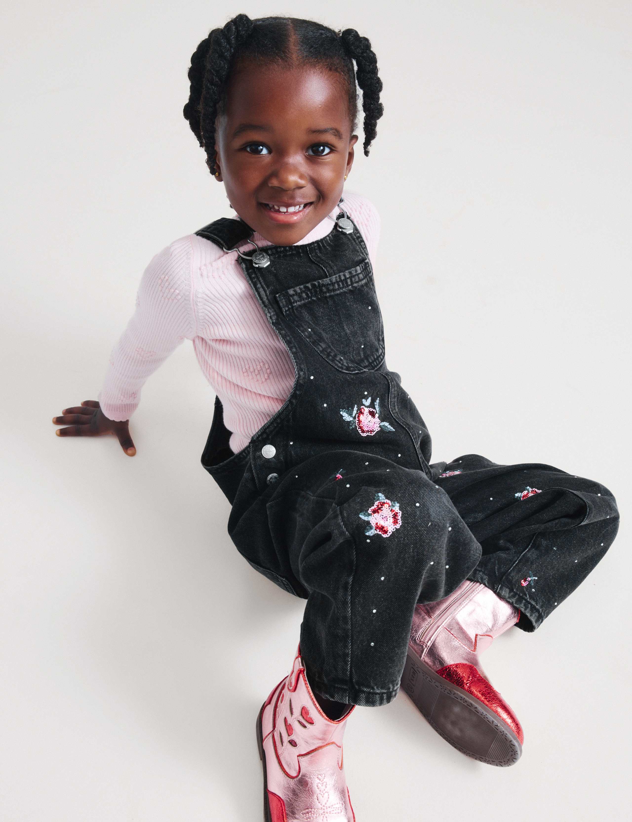 Denim Sequin Dungarees