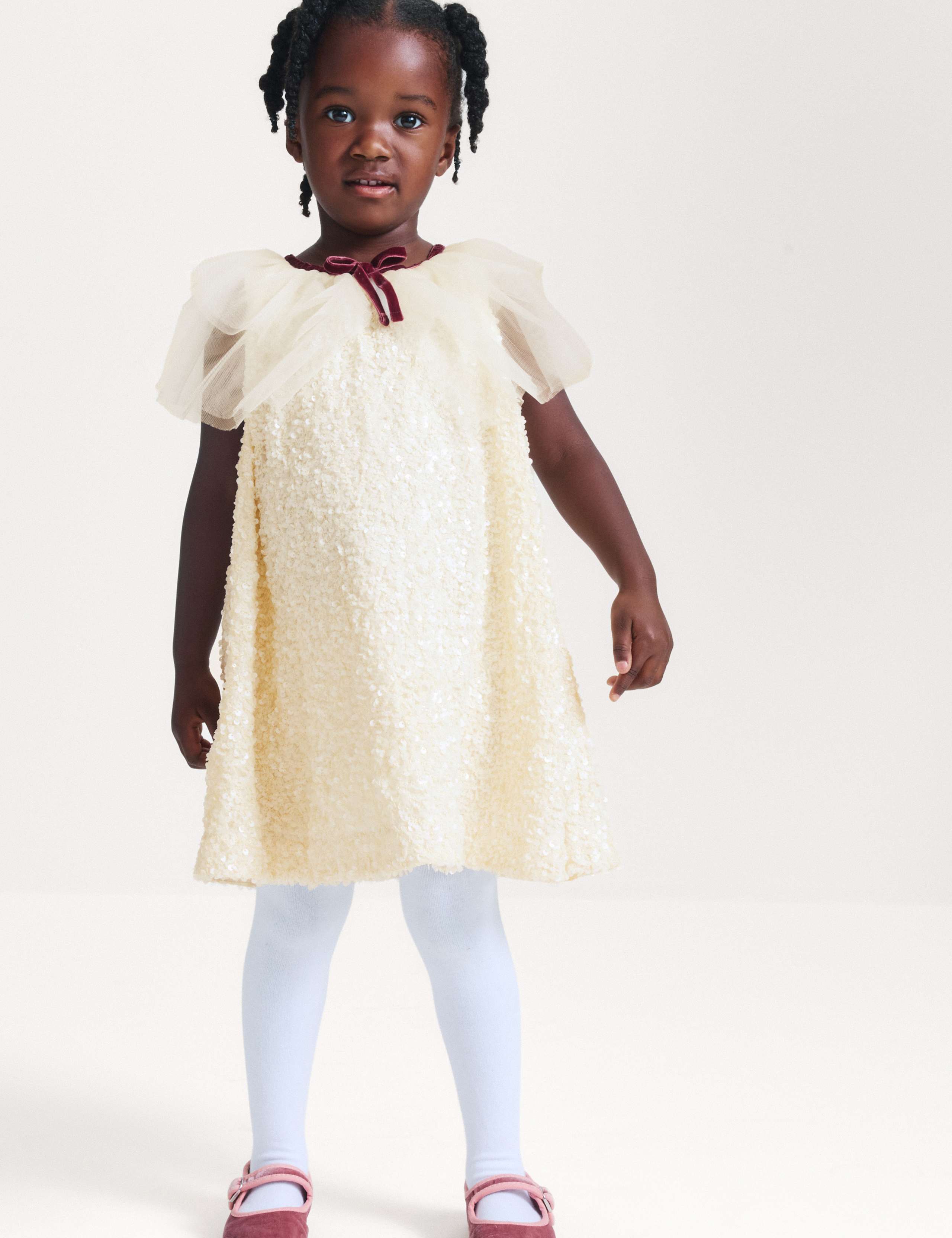 Sequinned Mesh Dress (2-8 Yrs)