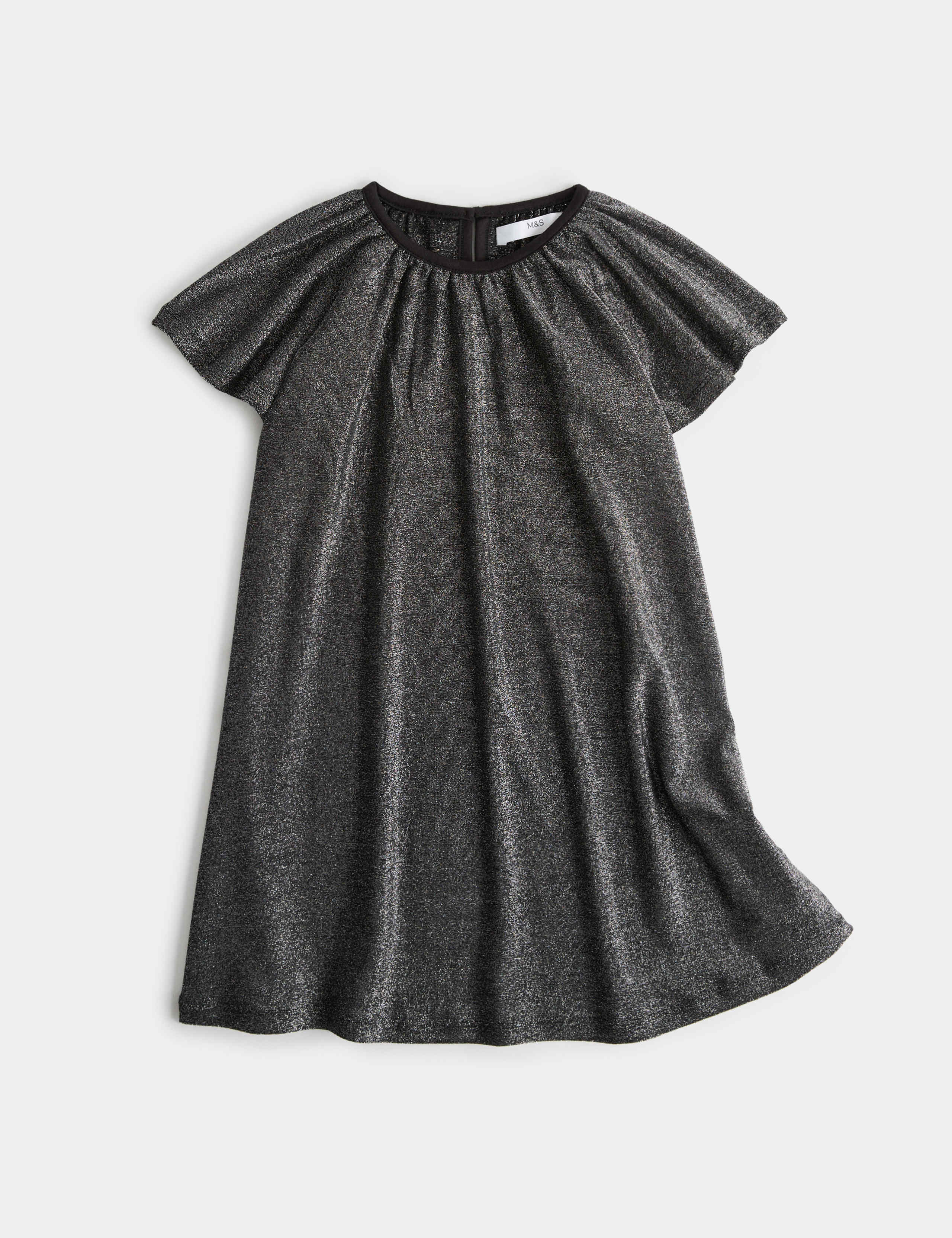 Short Sleeve Sparkly Round Neck Dress (2-8 Yrs)