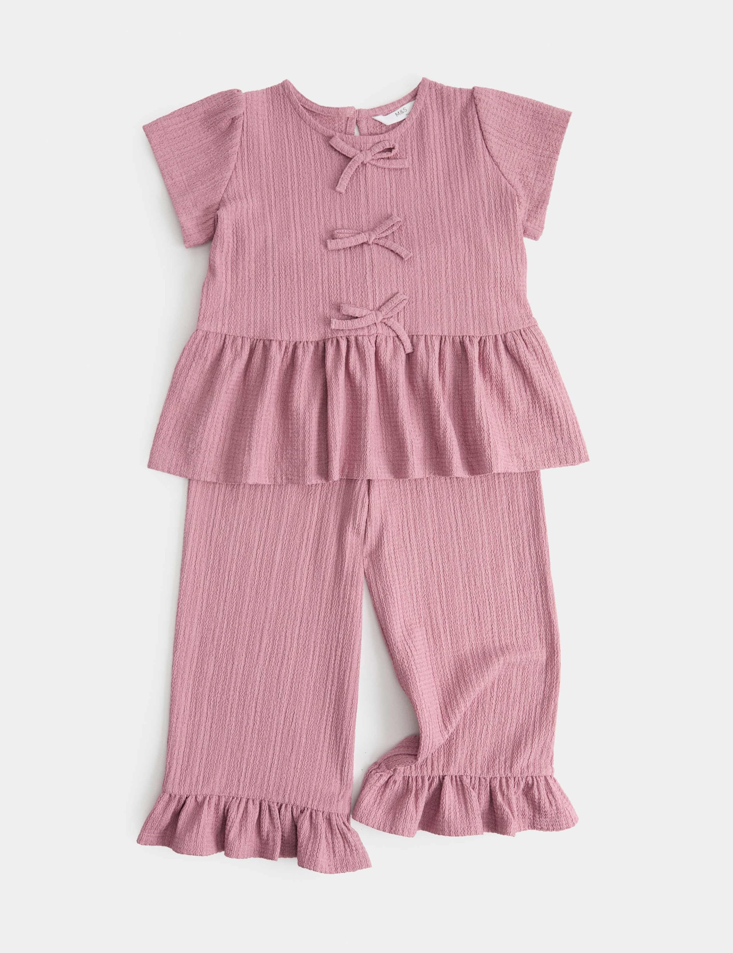 2 Piece Textured Jersey Bow Outfit (2-8 Yrs)