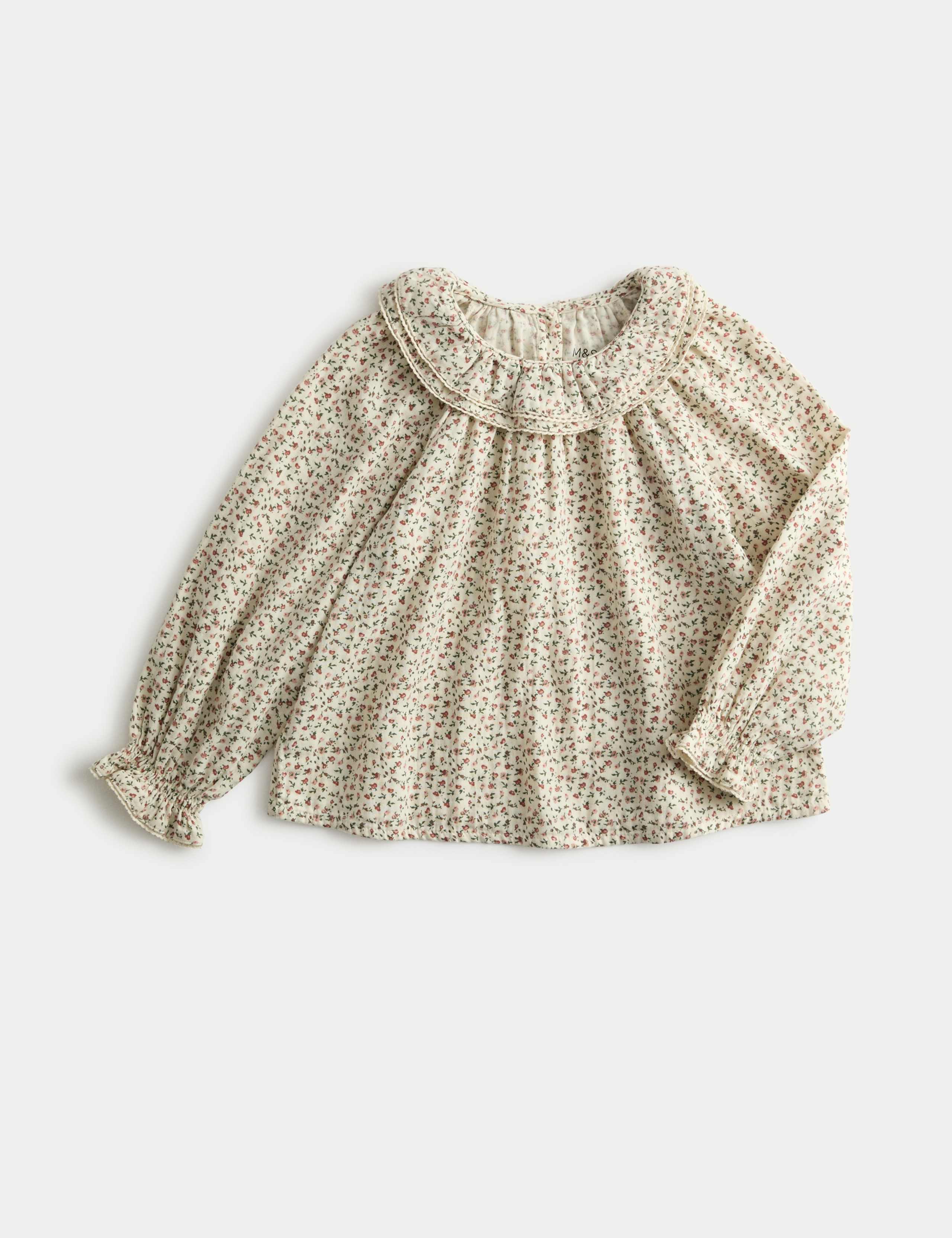 Pure Cotton Ditsy Floral Blouse (1-10 Yrs)