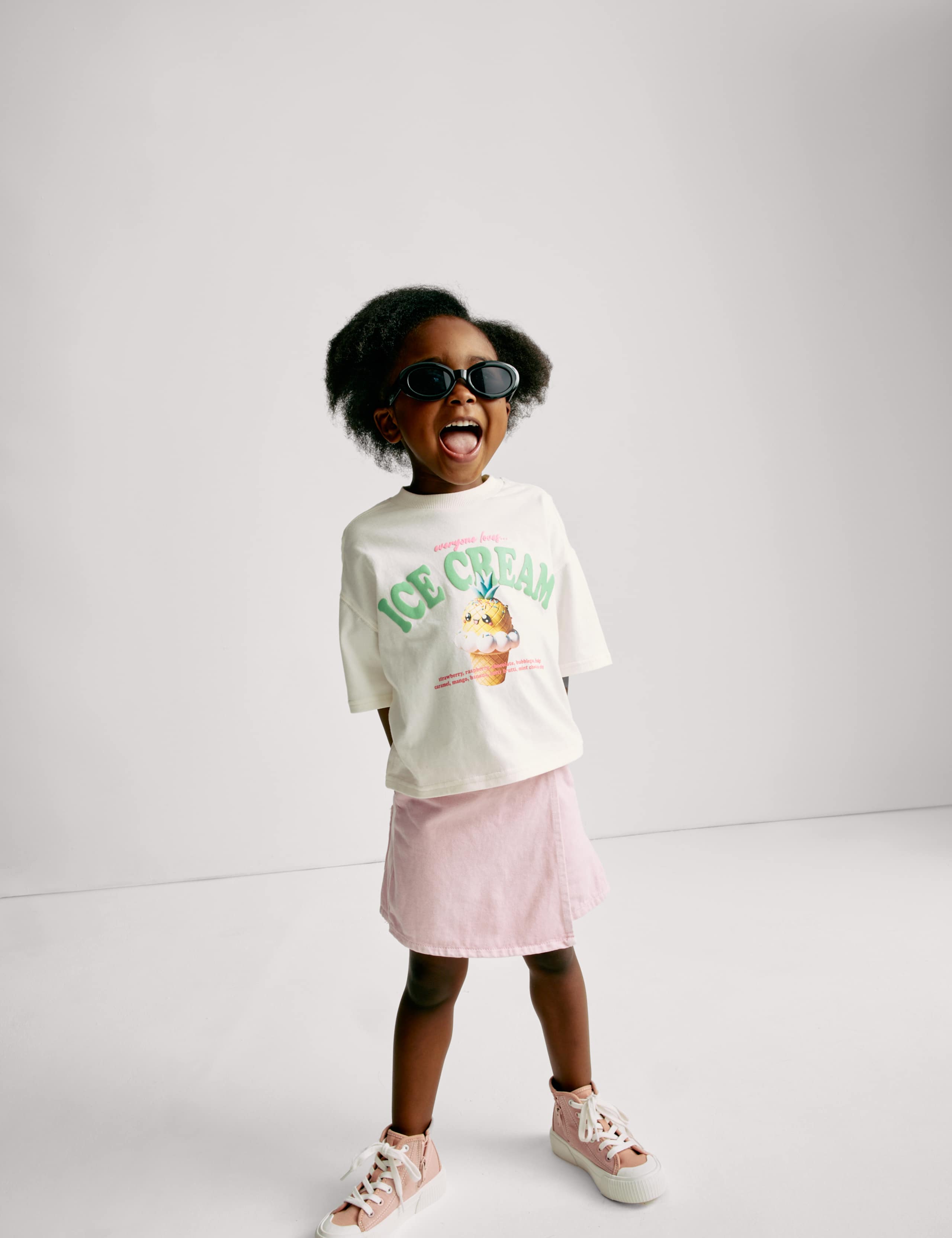 Pure Cotton Ice Cream Slogan T-Shirt (2-8 Yrs)