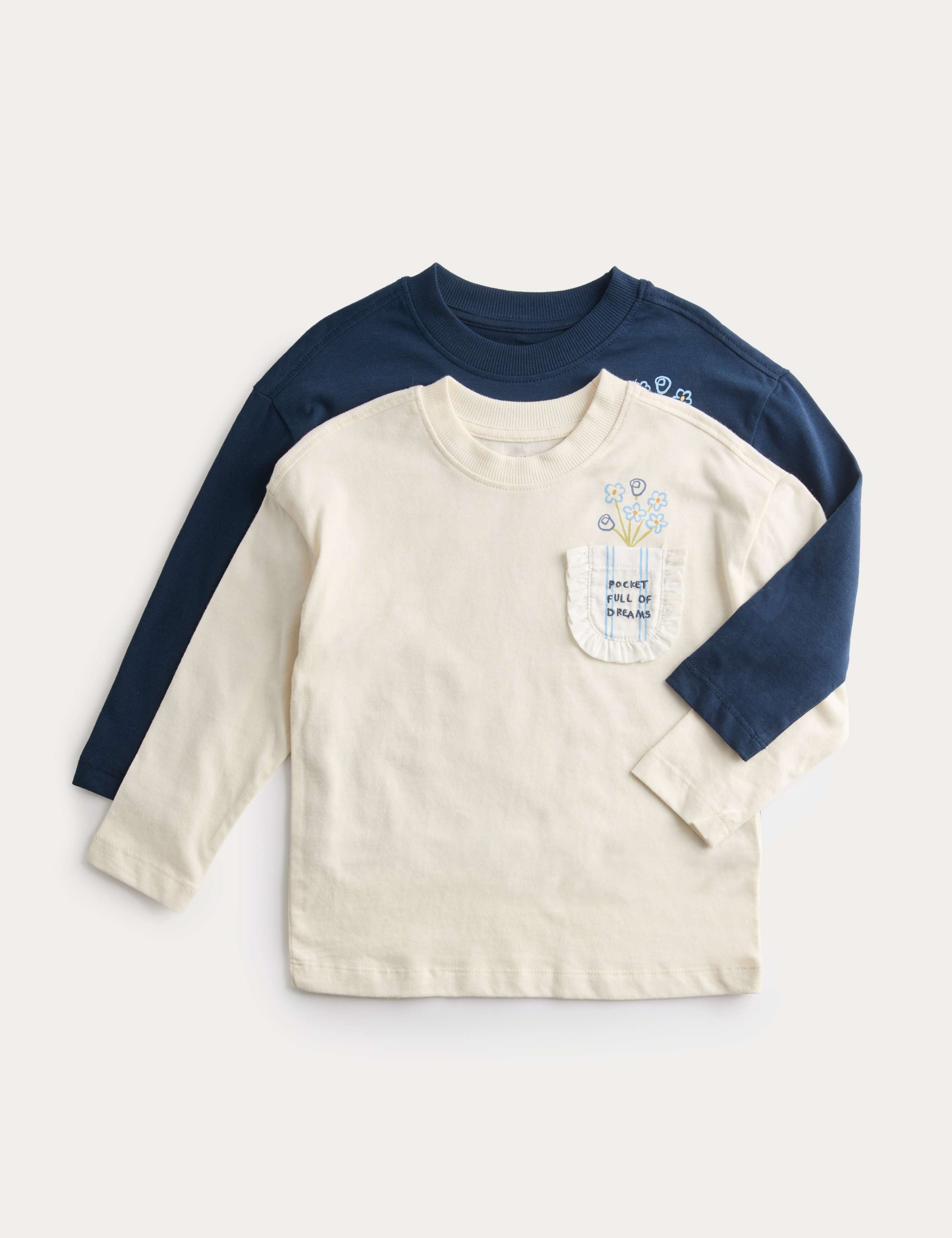 2 Pack Pure Cotton Floral Tops (2-8 Years)