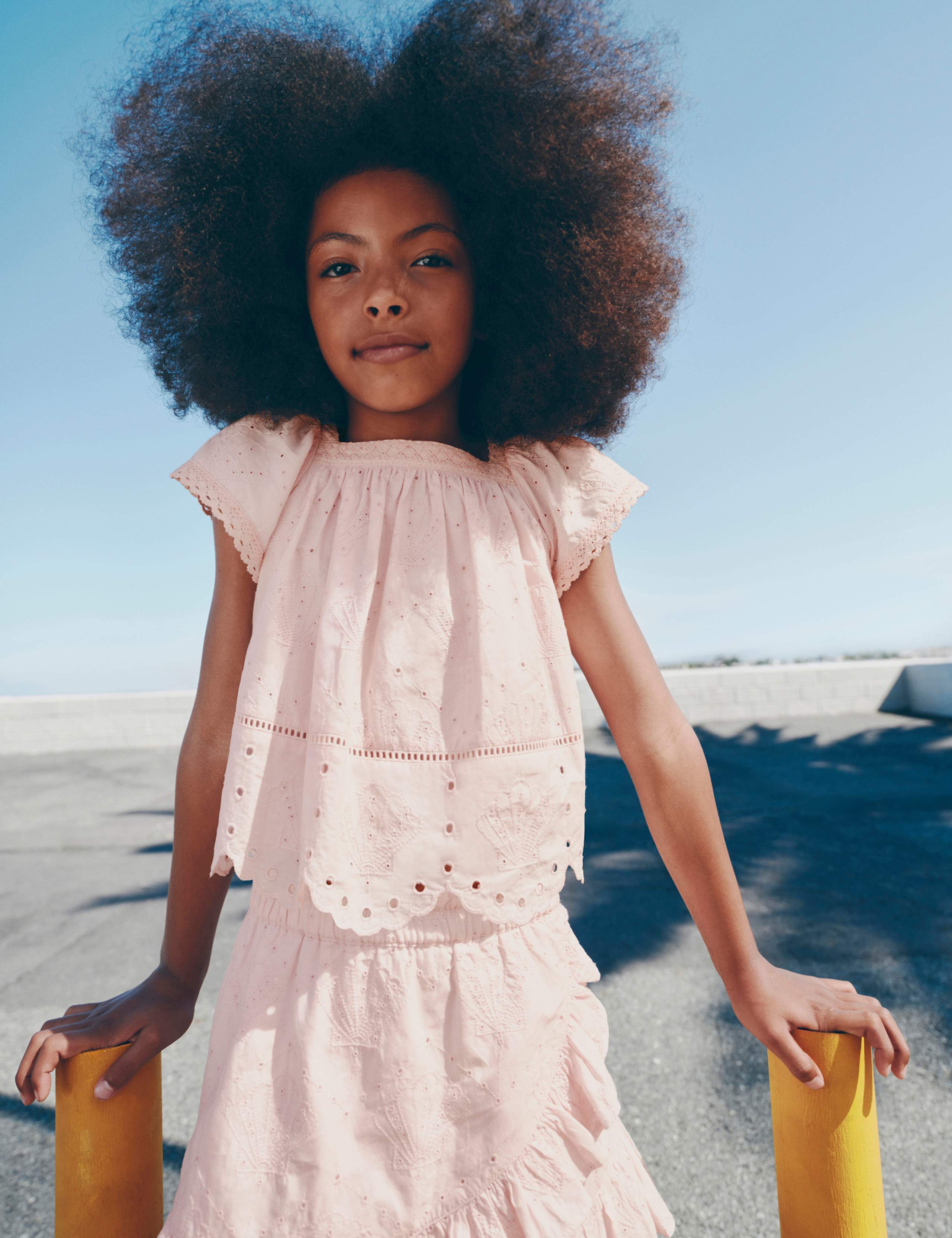 Pure Cotton Shell Broderie Top (2-8 Years)