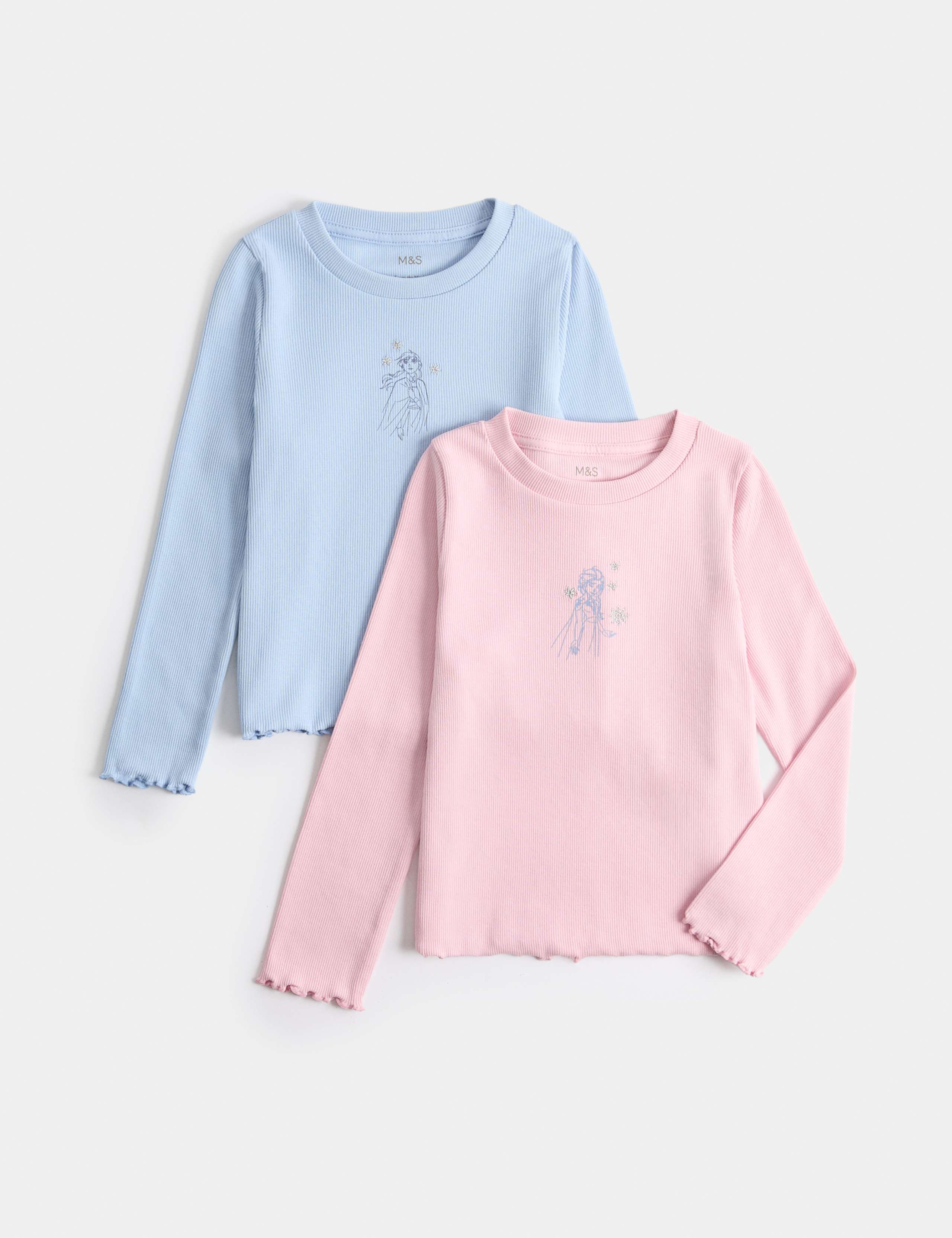 2 Pack Cotton Rich Disney Frozen™ Tops (2-8 Yrs)