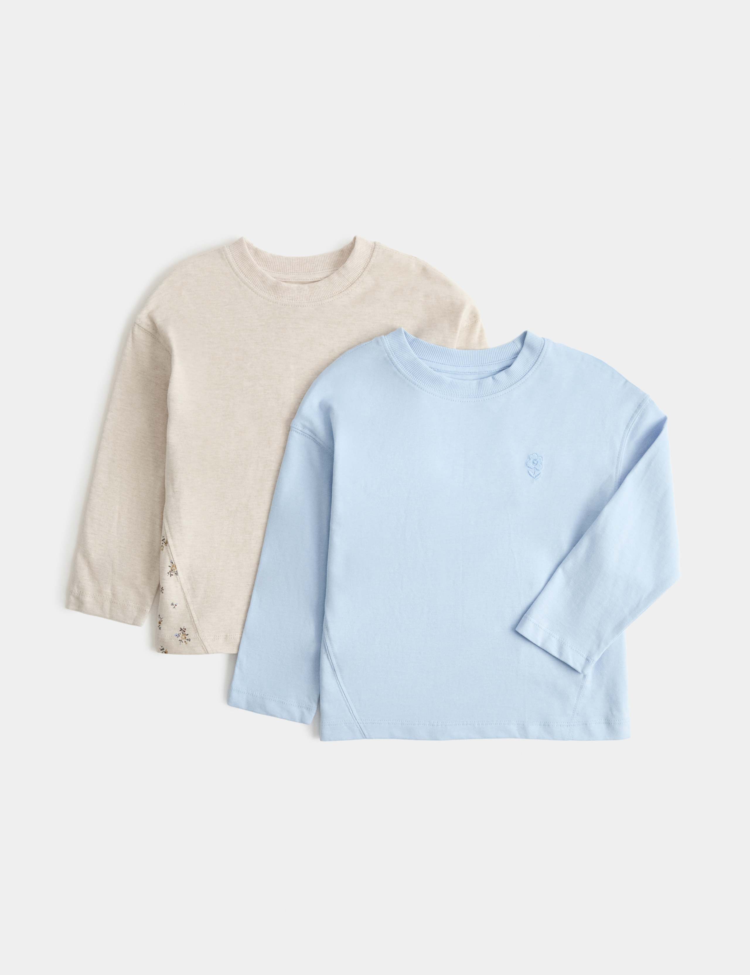 2 Pack Pure Cotton Embroidered Tops (2-8 Yrs)