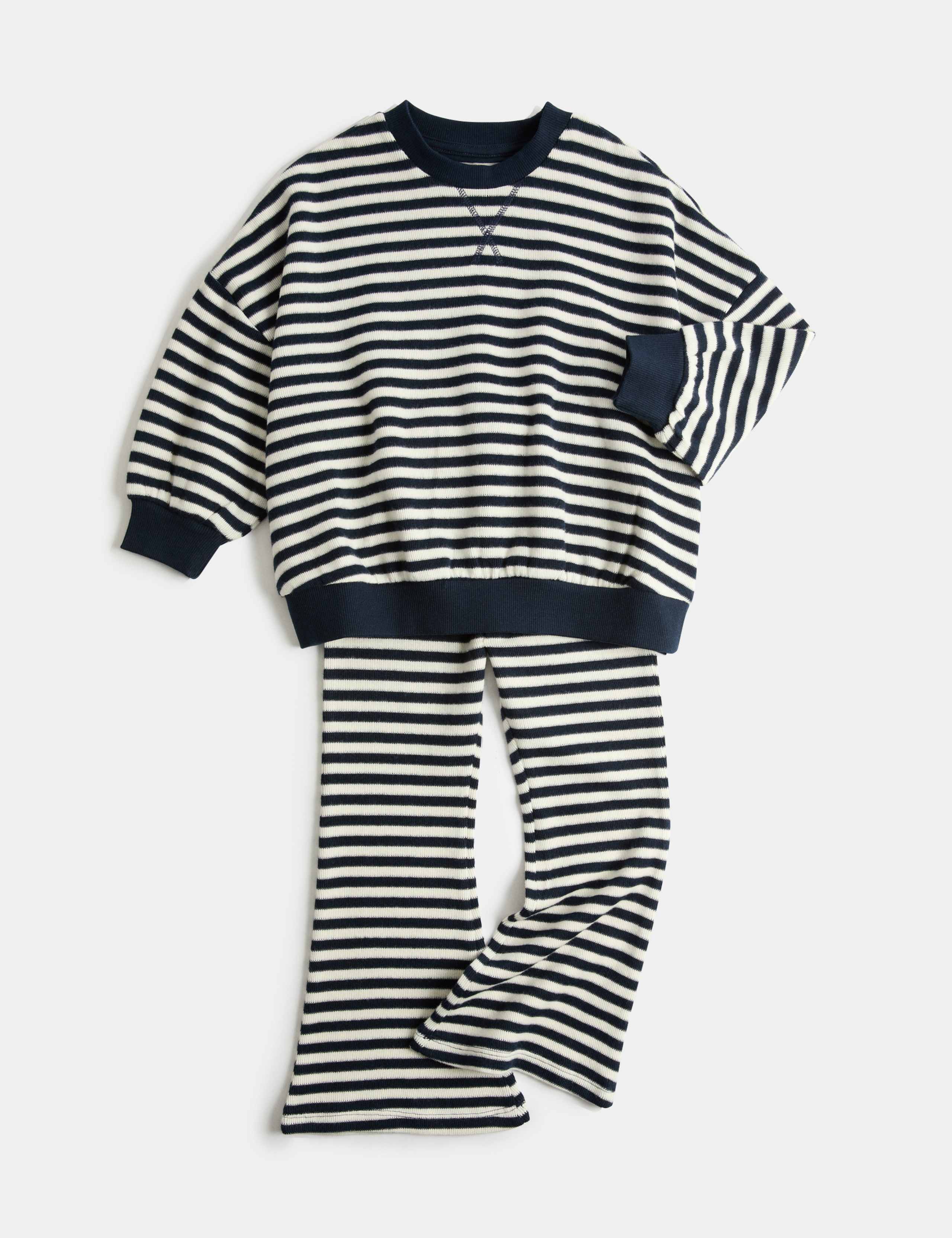 2 Piece Cotton Rich Cosy Striped Outfit (2-8 Yrs)