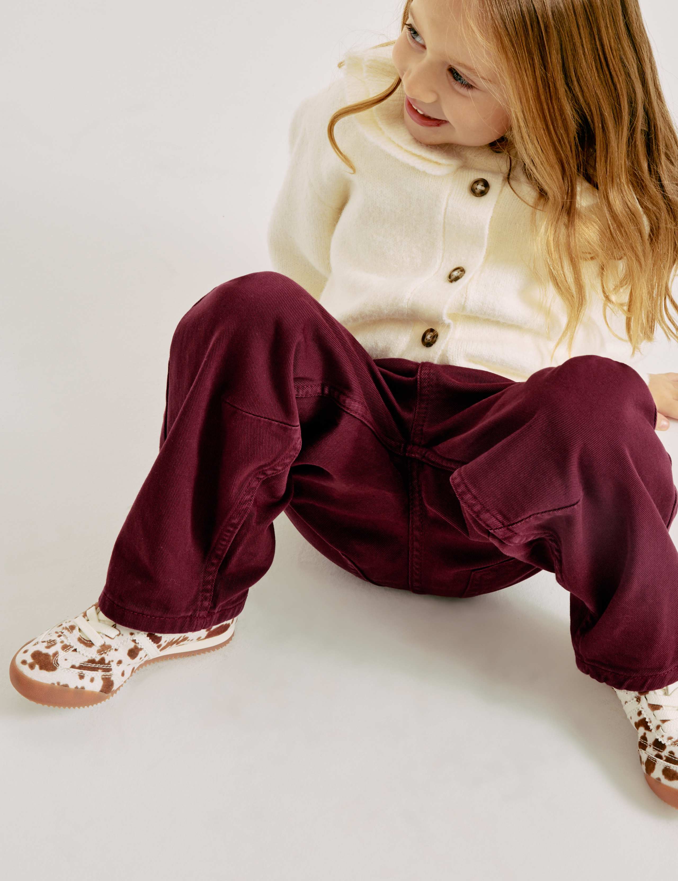 Pure Cotton Denim Barrel Leg Jeans (2-10 Yrs)