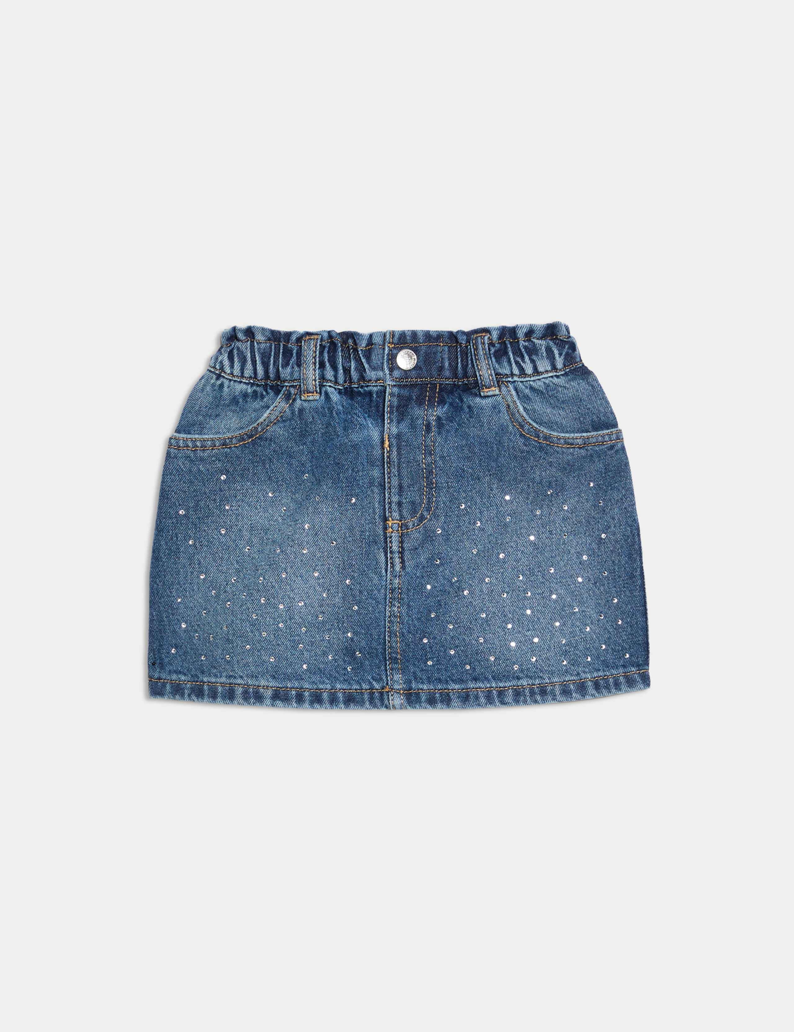 Mini Denim Diamante Skirt (2-10 Yrs)