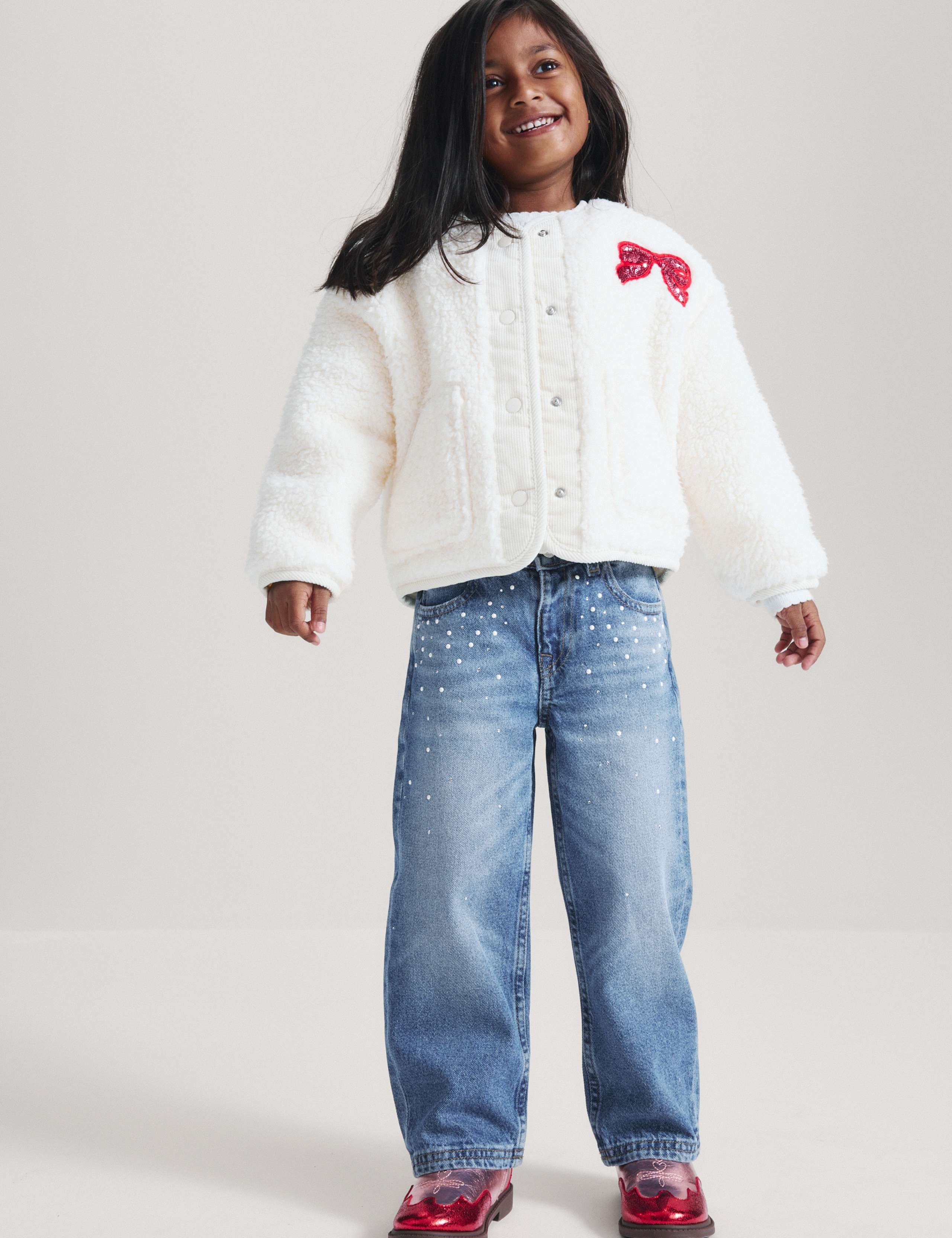 Denim Elasticated Straight Leg Jeans