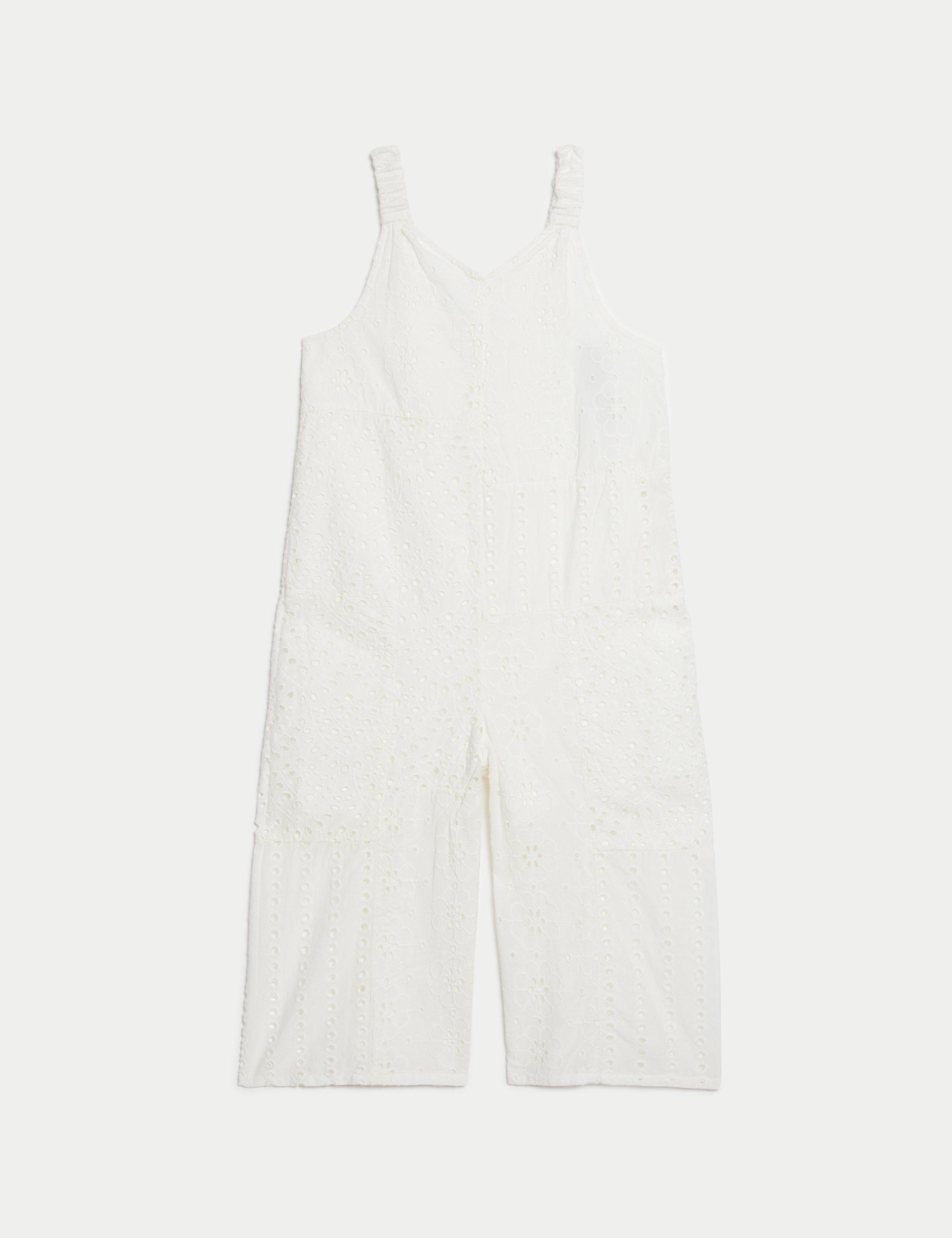 Pure Cotton Broderie Jumpsuit (2-8 Yrs)