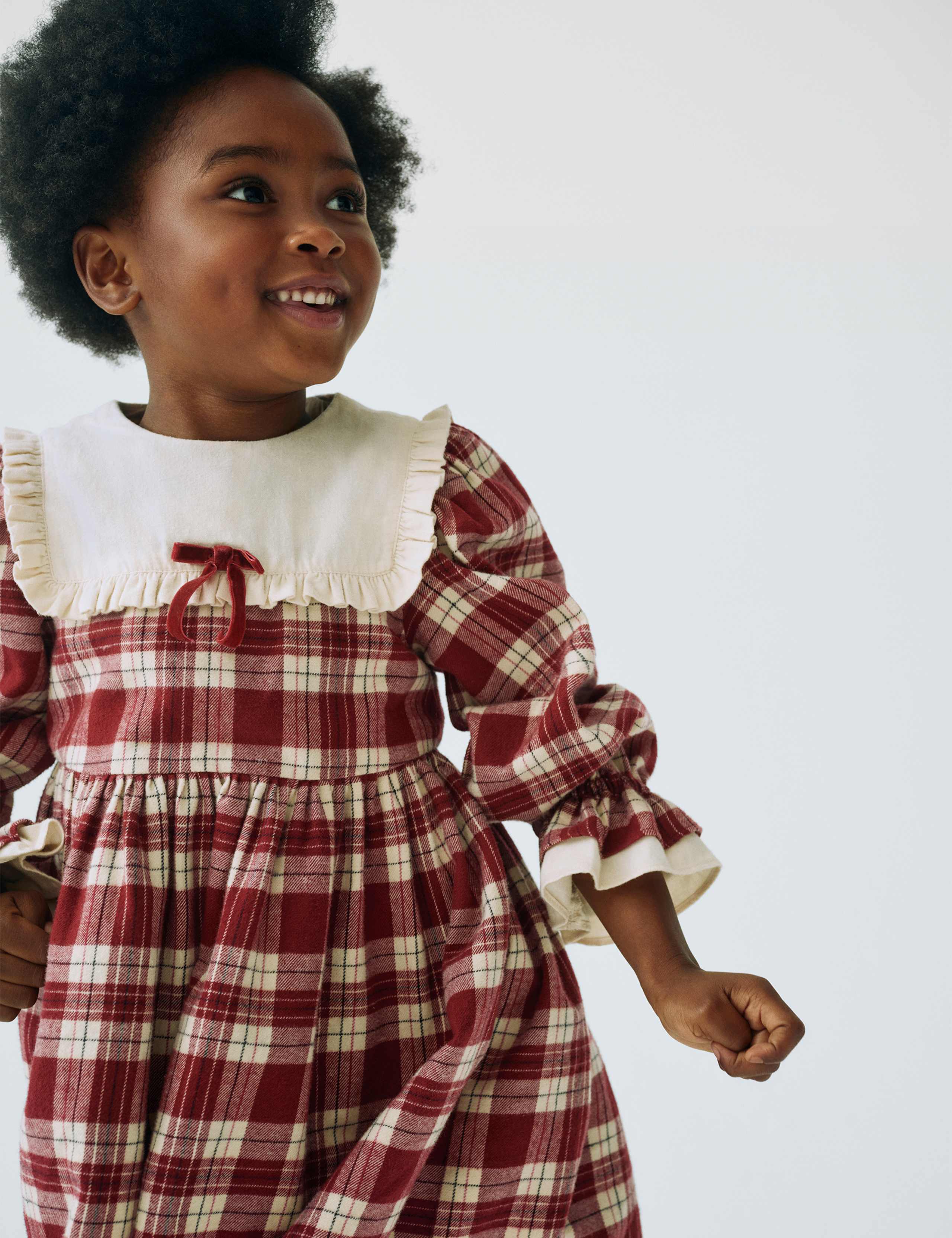 Cotton Rich Checked Party Dress & Tights Set (1-10 Yrs)