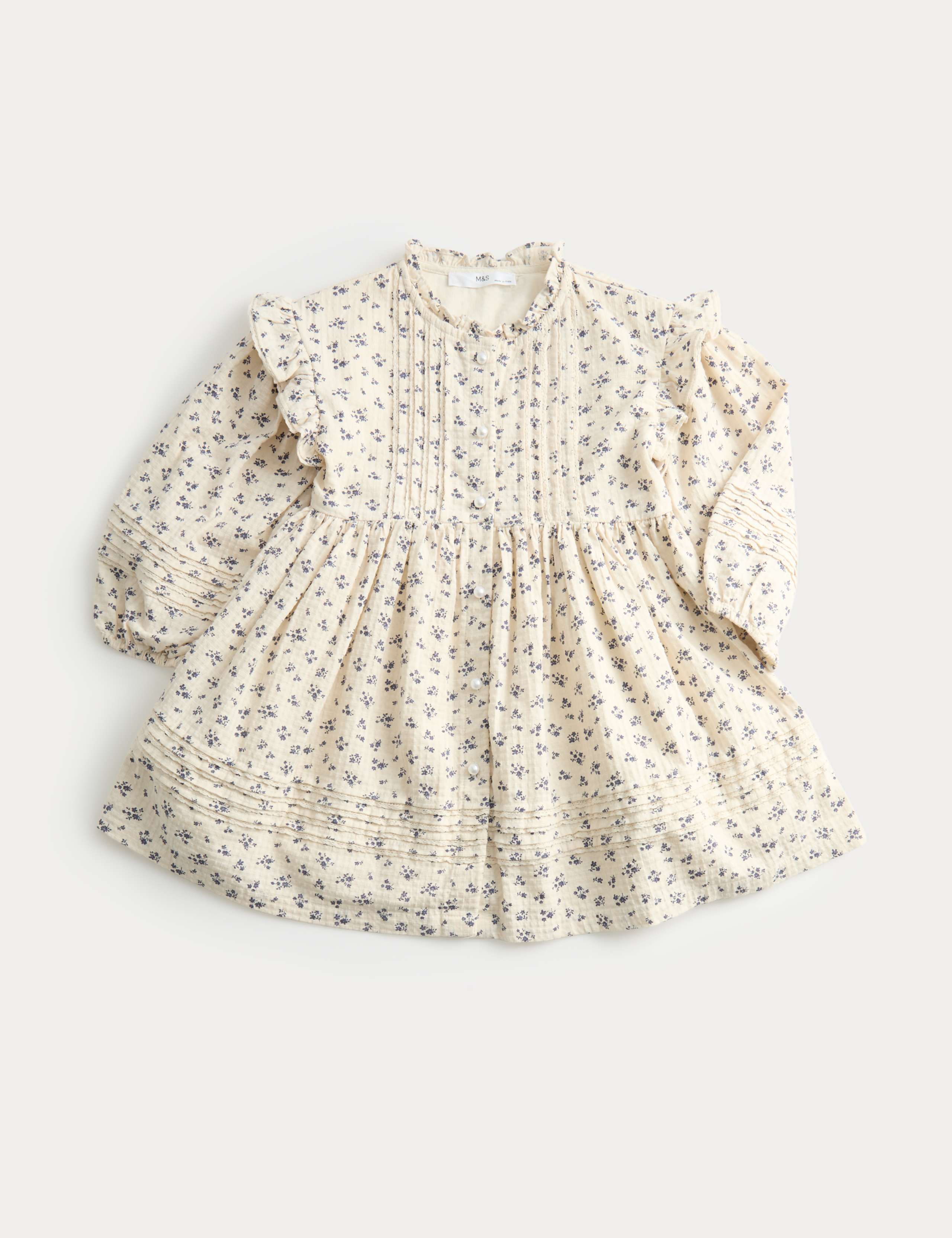 Pure Cotton Ditsy Floral Dress (1-8 Yrs)