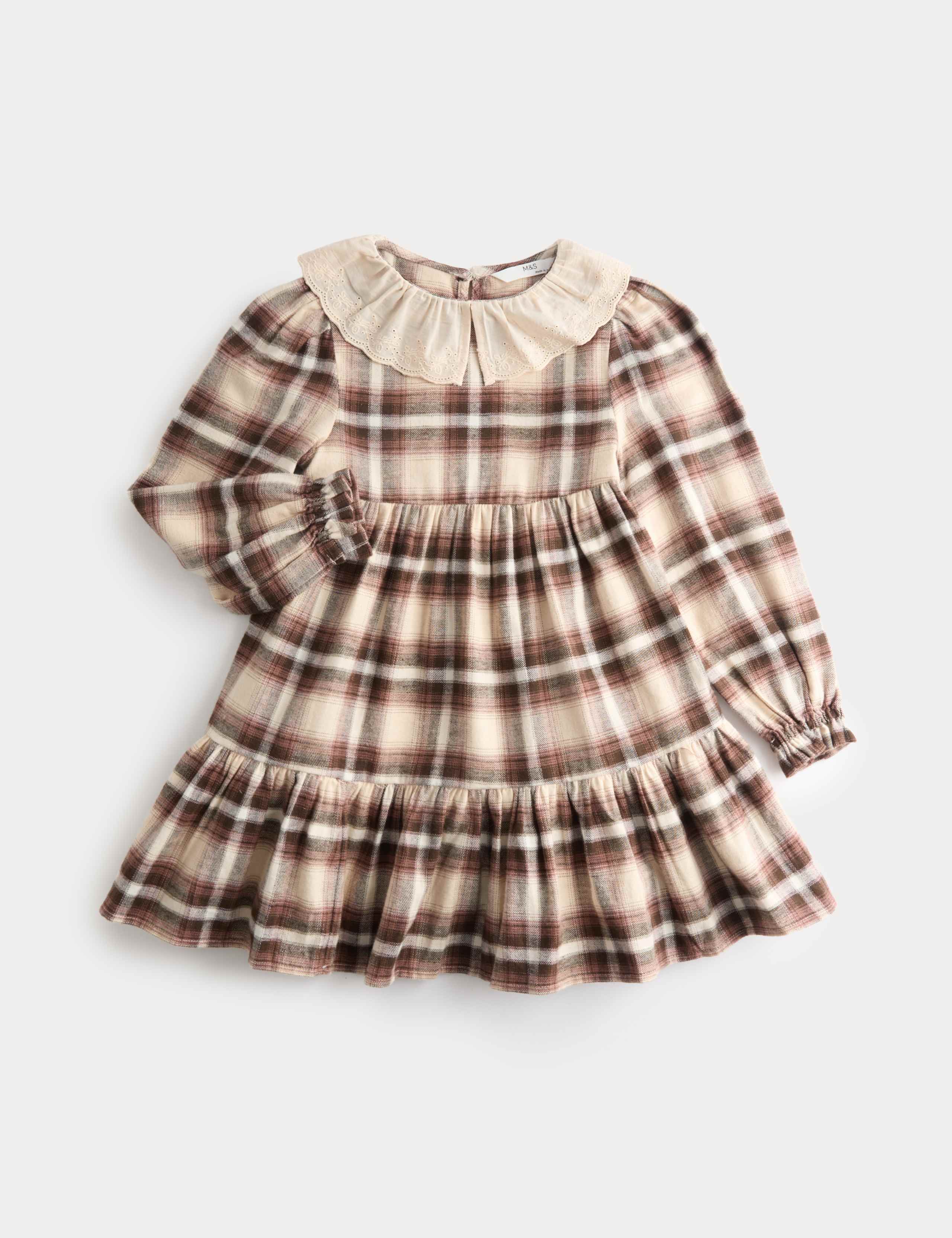 Pure Cotton Checked Woven Dress (1-8 Years)