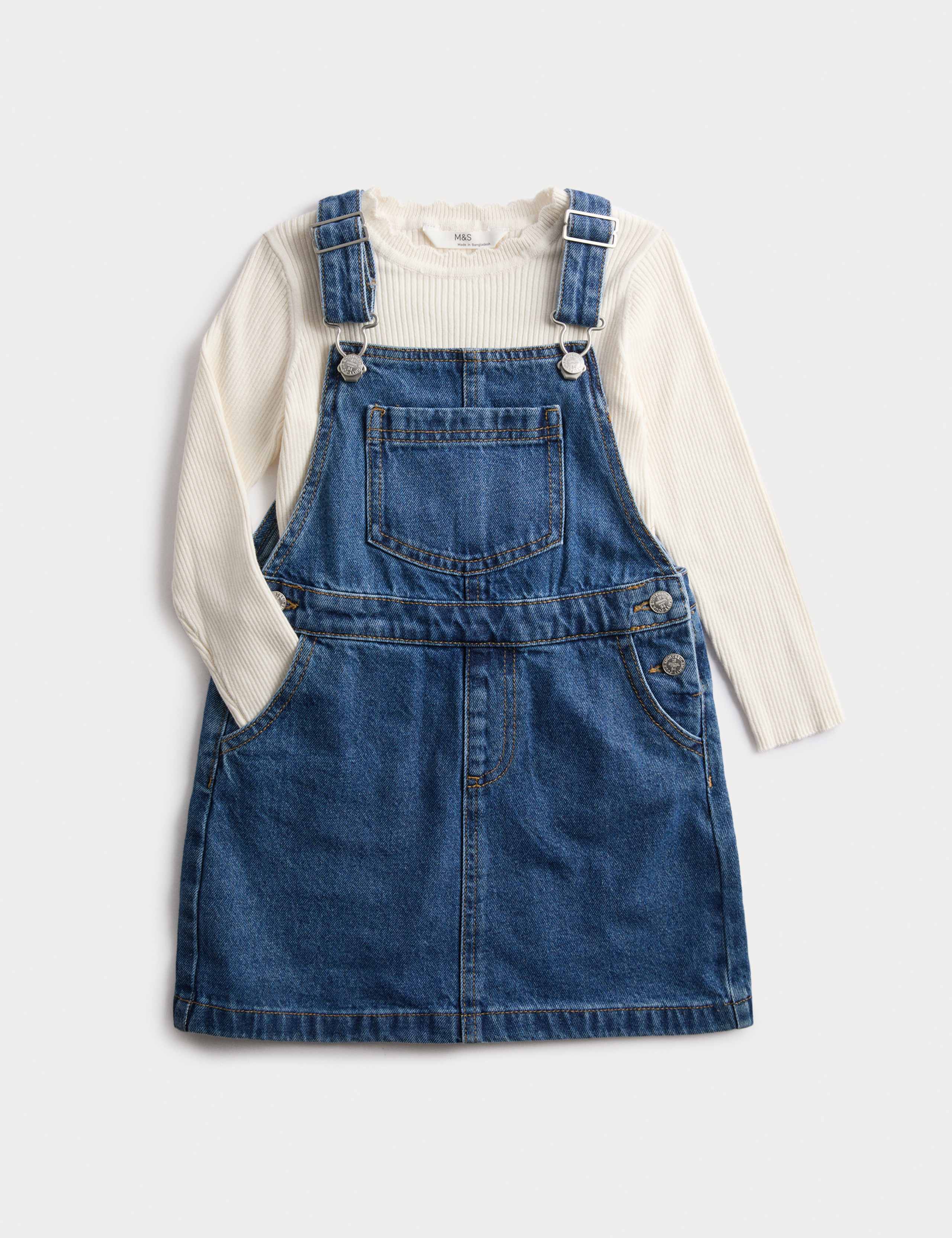 2pc Denim Pinafore Outfit (2-8 Yrs)