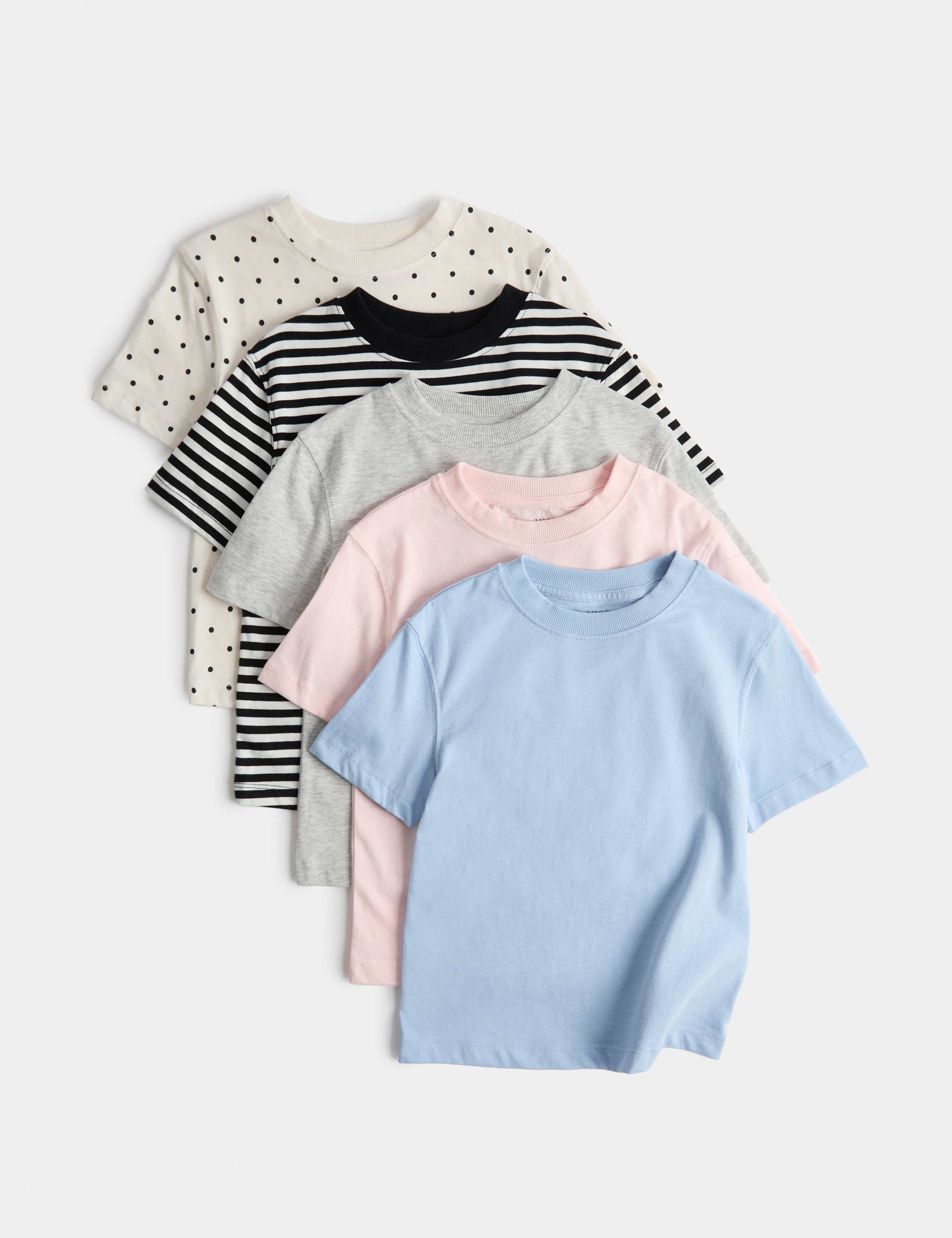 5 Pack Pure Cotton Tops (2-10 Yrs)