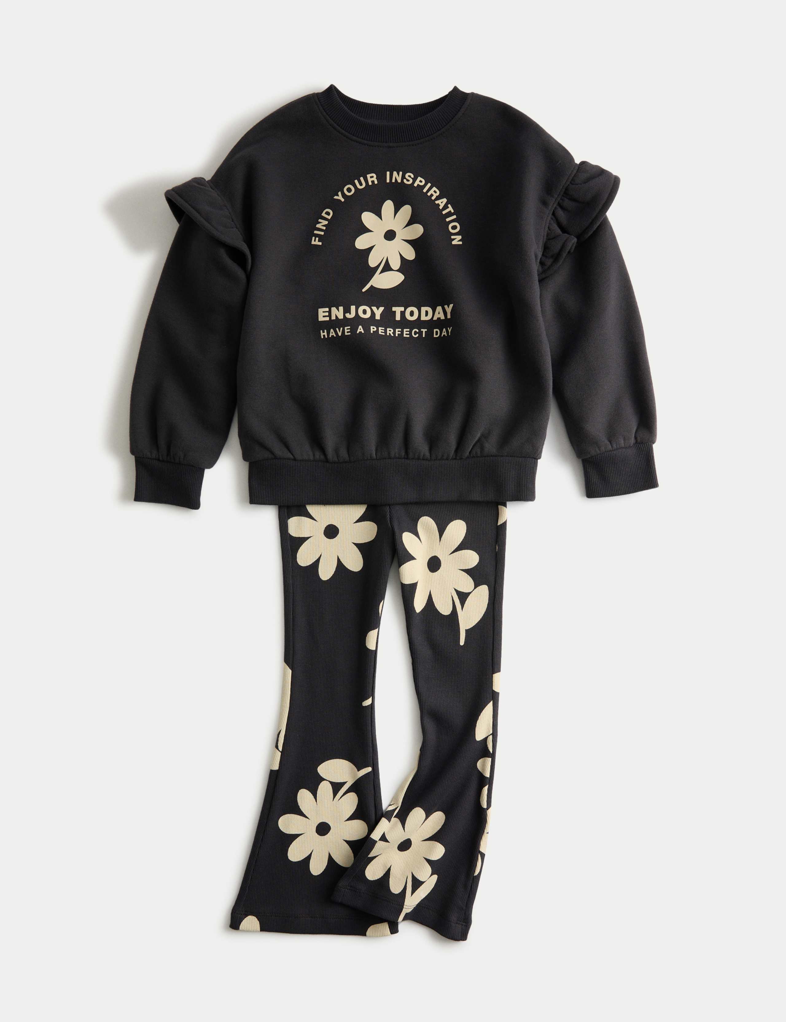 Cotton Rich Flower Top & Bottom Outfit (1-8 Yrs)