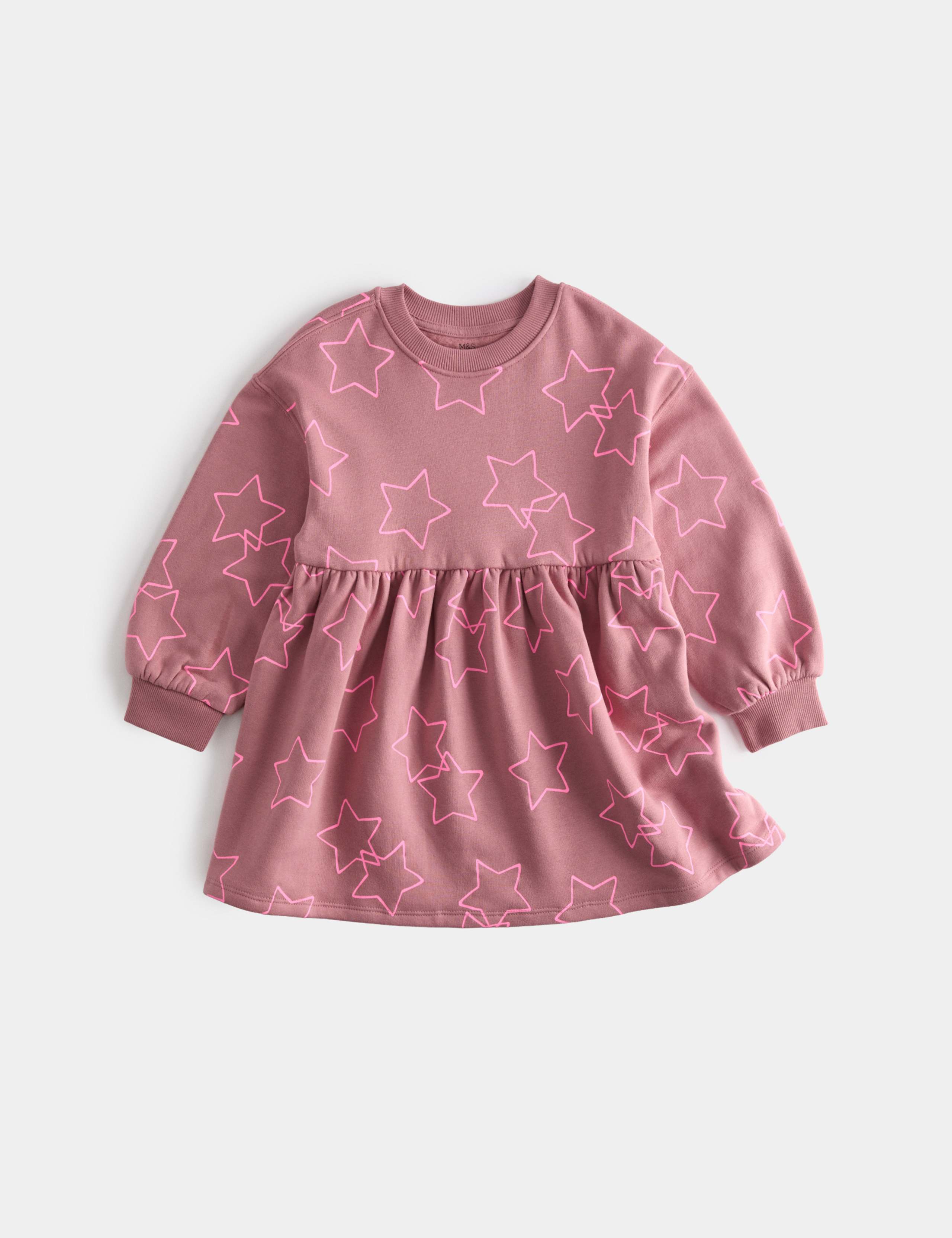 Cotton Rich Star Sweatshirt Dress (2-8 Yrs)