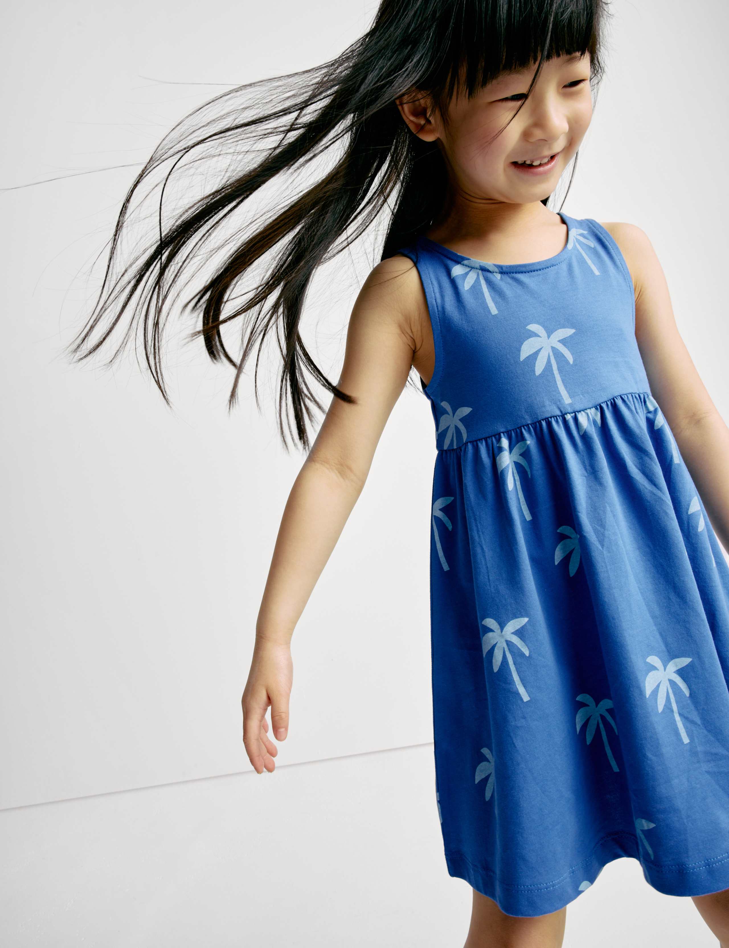 Pure Cotton Palm Tree Dress (2-8 Yrs)